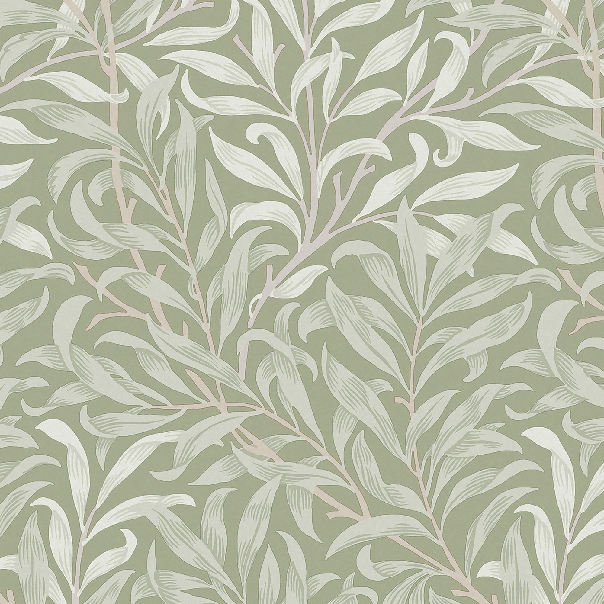 William Morris Gallery Collection Sage Willow Bough Smooth Wallpaper