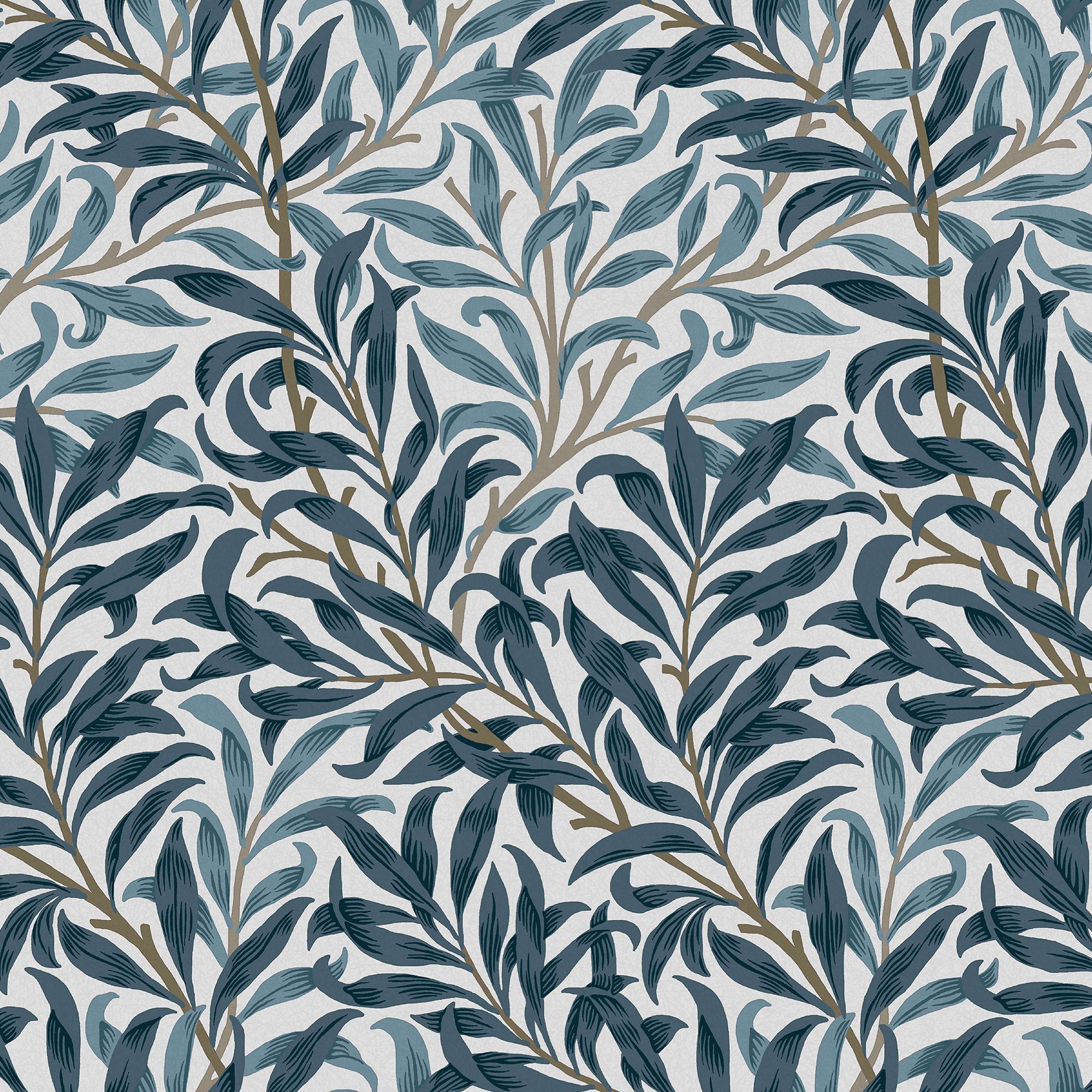 William Morris Gallery Collection White & Blues Willow Bough Smooth Wallpaper