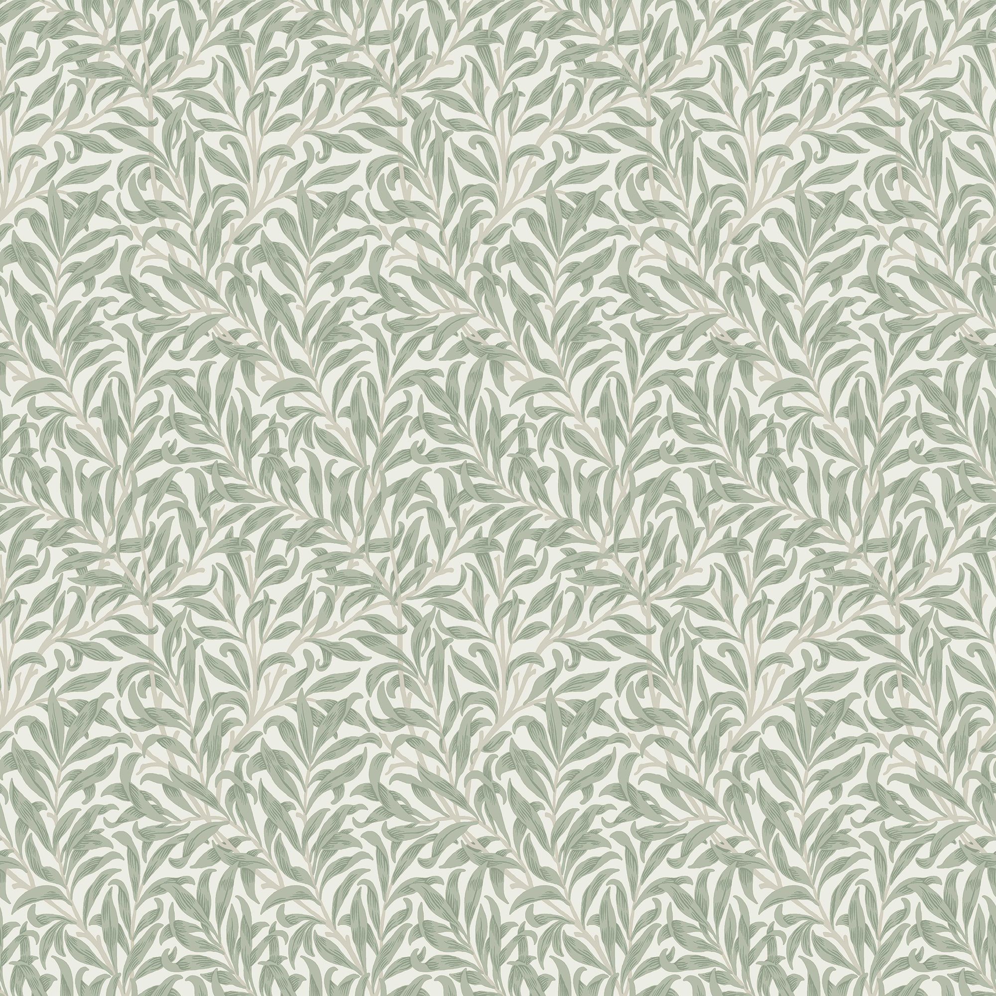 William Morris Soft Sage Bough Ditsy Smooth Wallpaper