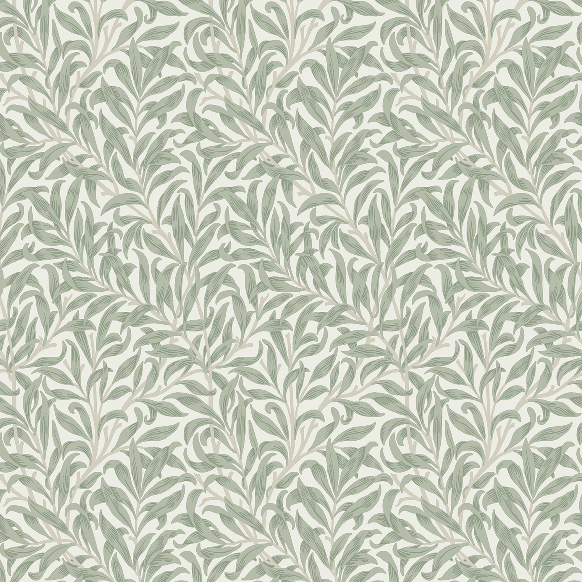 William Morris Soft Sage Bough Ditsy Smooth Wallpaper
