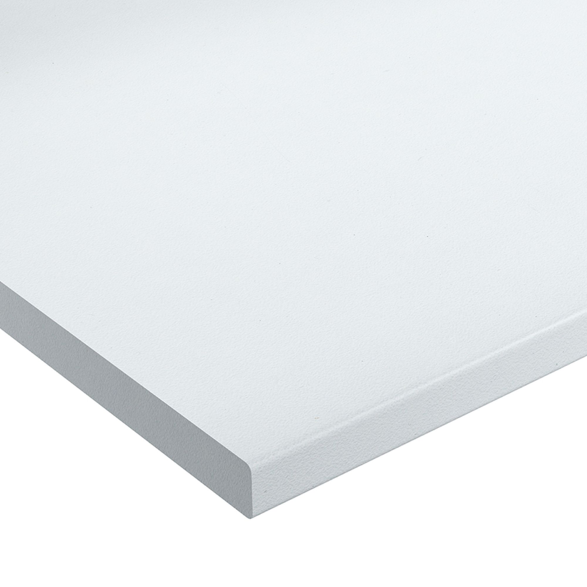Wilsonart Blanc chamonix White Crystal effect Laminate Post-formed edge Kitchen Breakfast bar, (L)3000mm (W)900mm (T)38mm