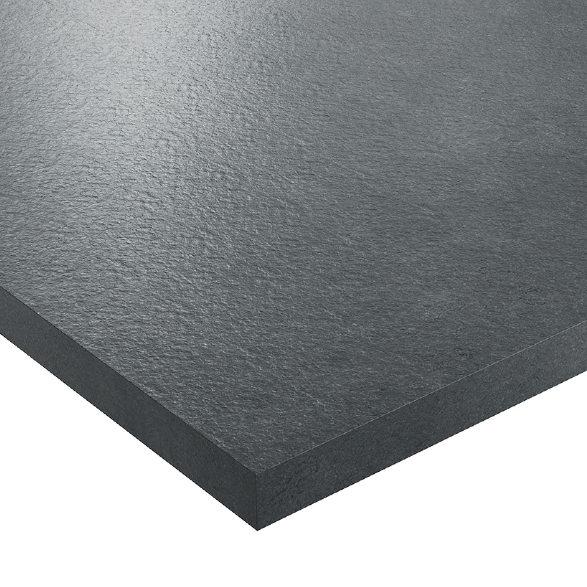 Wilsonart Brasilia Matt Grey Stone effect Laminate Square edge Kitchen Breakfast bar, (L)3000mm (W)900mm (T)22mm