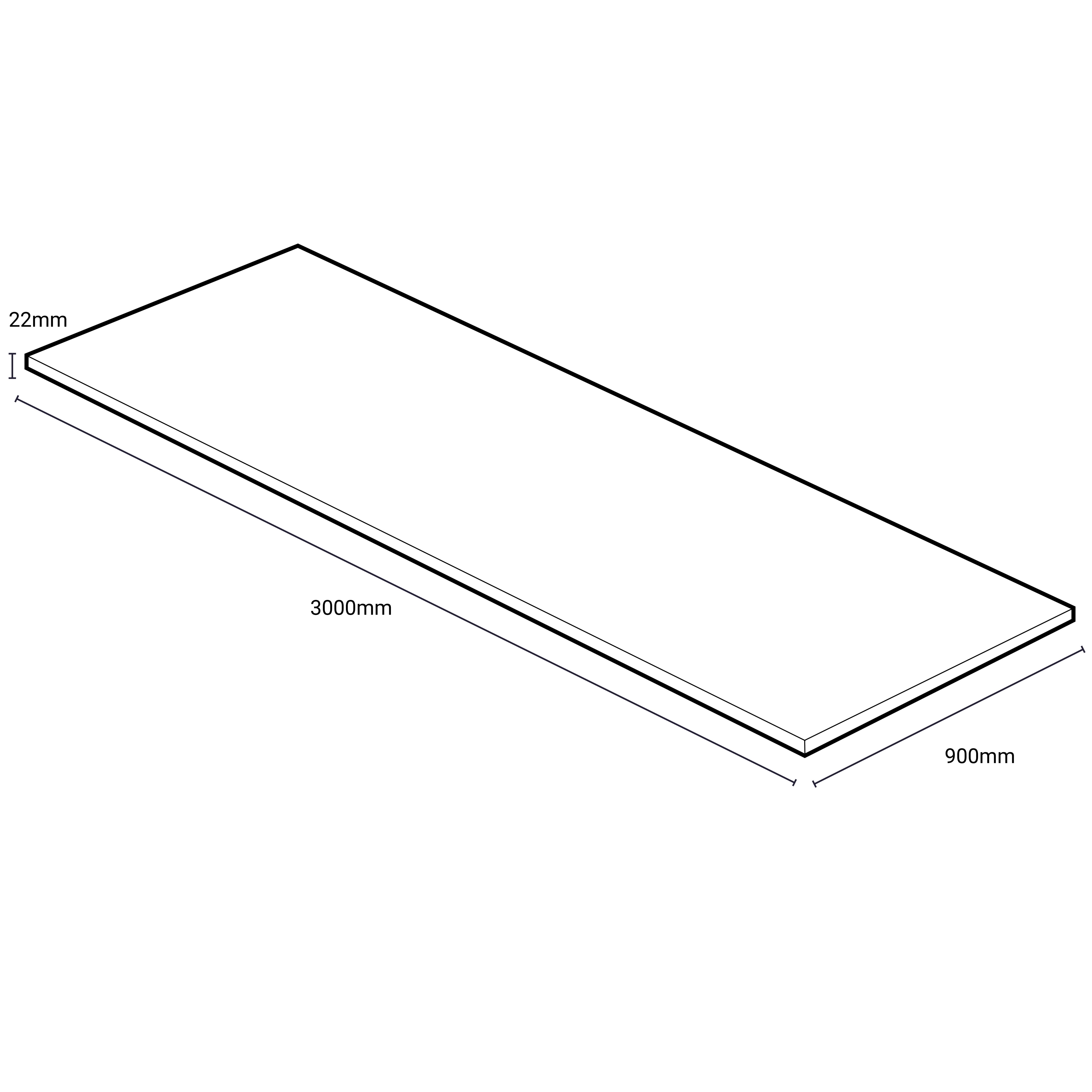 Wilsonart Brasilia Matt Grey Stone effect Laminate Square edge Kitchen Breakfast bar, (L)3000mm (W)900mm (T)22mm
