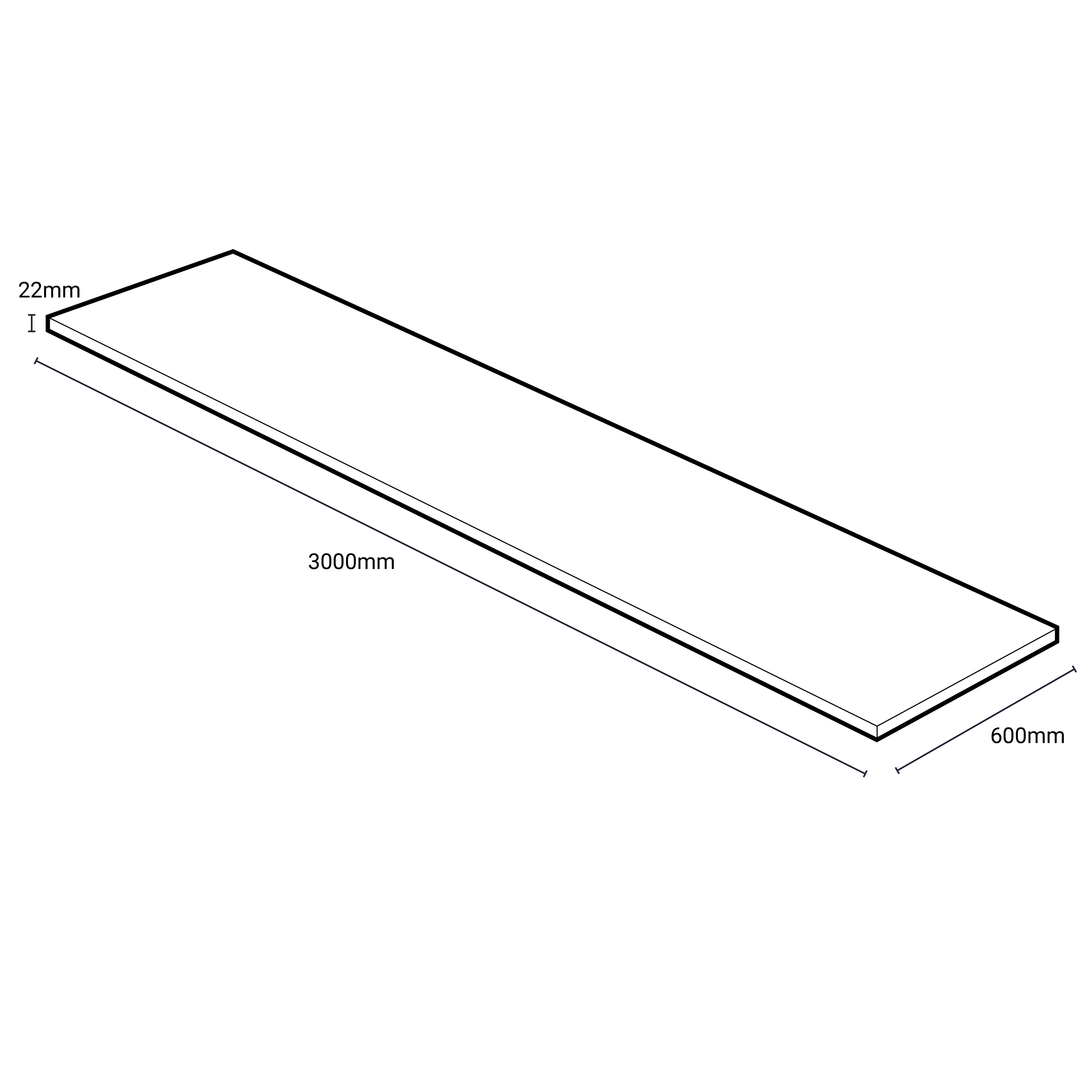 Wilsonart Brasilia Matt Grey Stone effect Laminate Square edge Kitchen Worktop, (L)3000mm (W)600mm (T)22mm