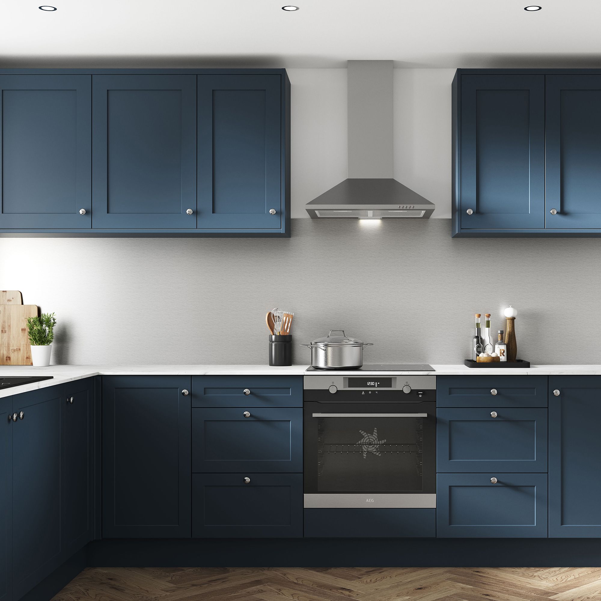 Wilsonart Marbre de paros Matt White Marble effect Laminate Square edge Kitchen Worktop, (L)3000mm (W)600mm (T)22mm