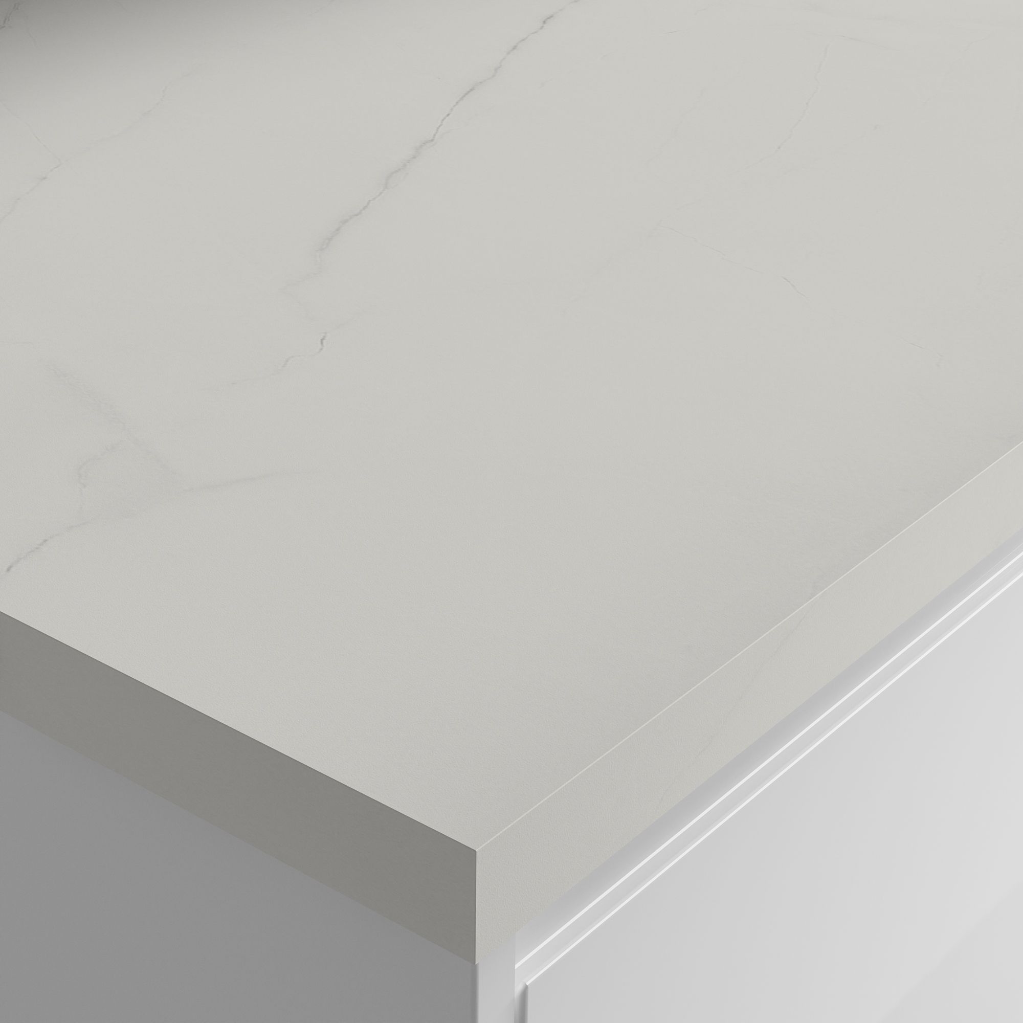 Wilsonart Marbre de paros Matt White Marble effect Laminate Square edge Kitchen Worktop, (L)3000mm (W)600mm (T)22mm
