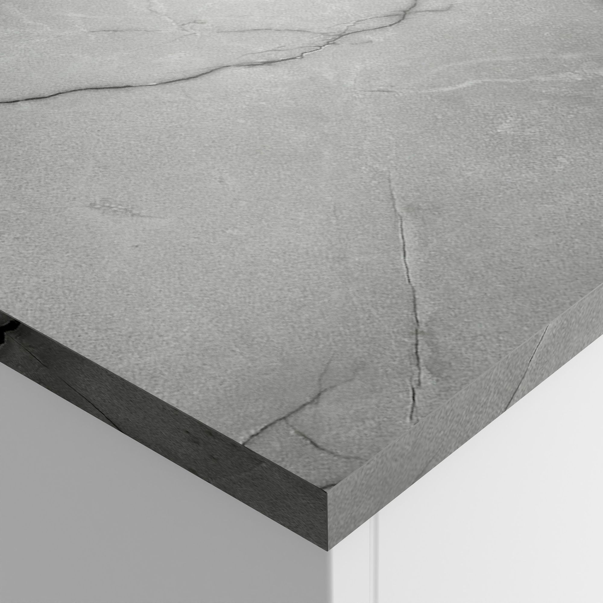 Wilsonart Marmo grigio Matt Grey Marble effect Laminate Square edge Kitchen Worktop, (L)3000mm (W)600mm (T)22mm