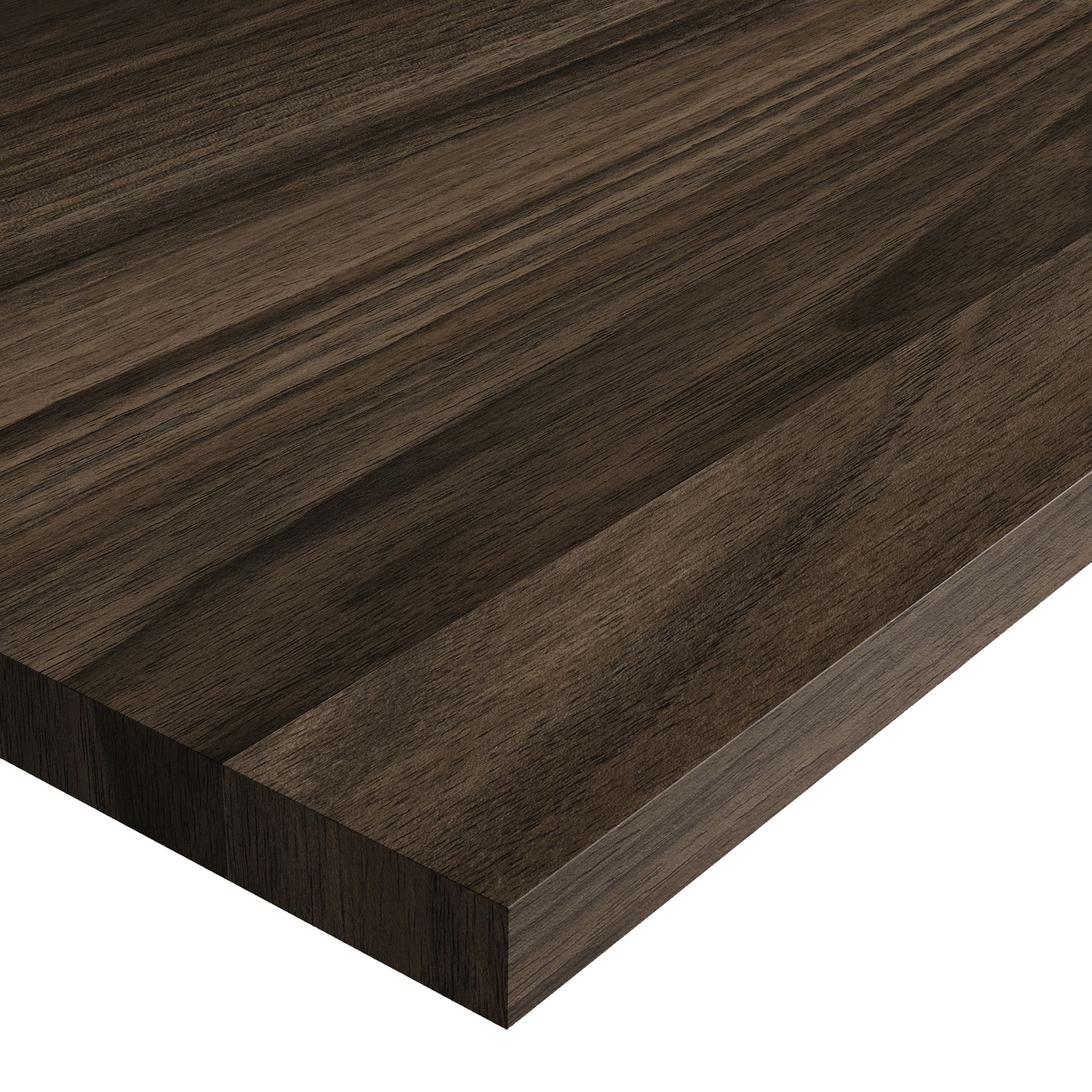 Wilsonart Noyer Flamme Matt Dark wood effect Laminate Square edge Kitchen Worktop, (L)3000mm (W)600mm (T)38mm