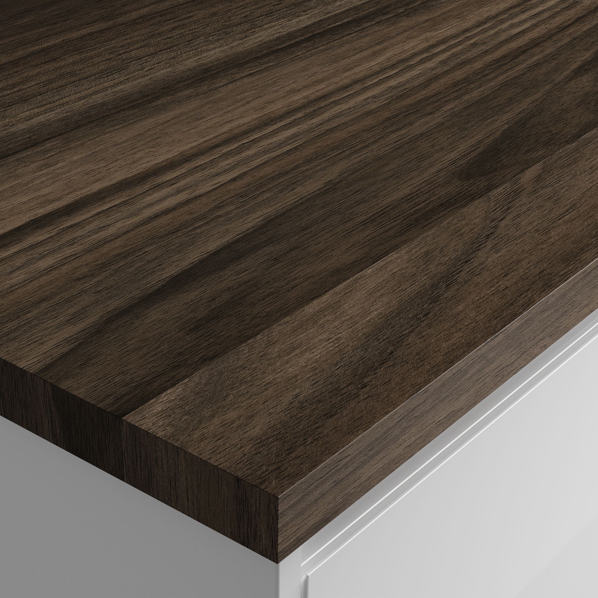 Wilsonart Noyer Flamme Matt Dark wood effect Laminate Square edge Kitchen Worktop, (L)3000mm (W)600mm (T)38mm