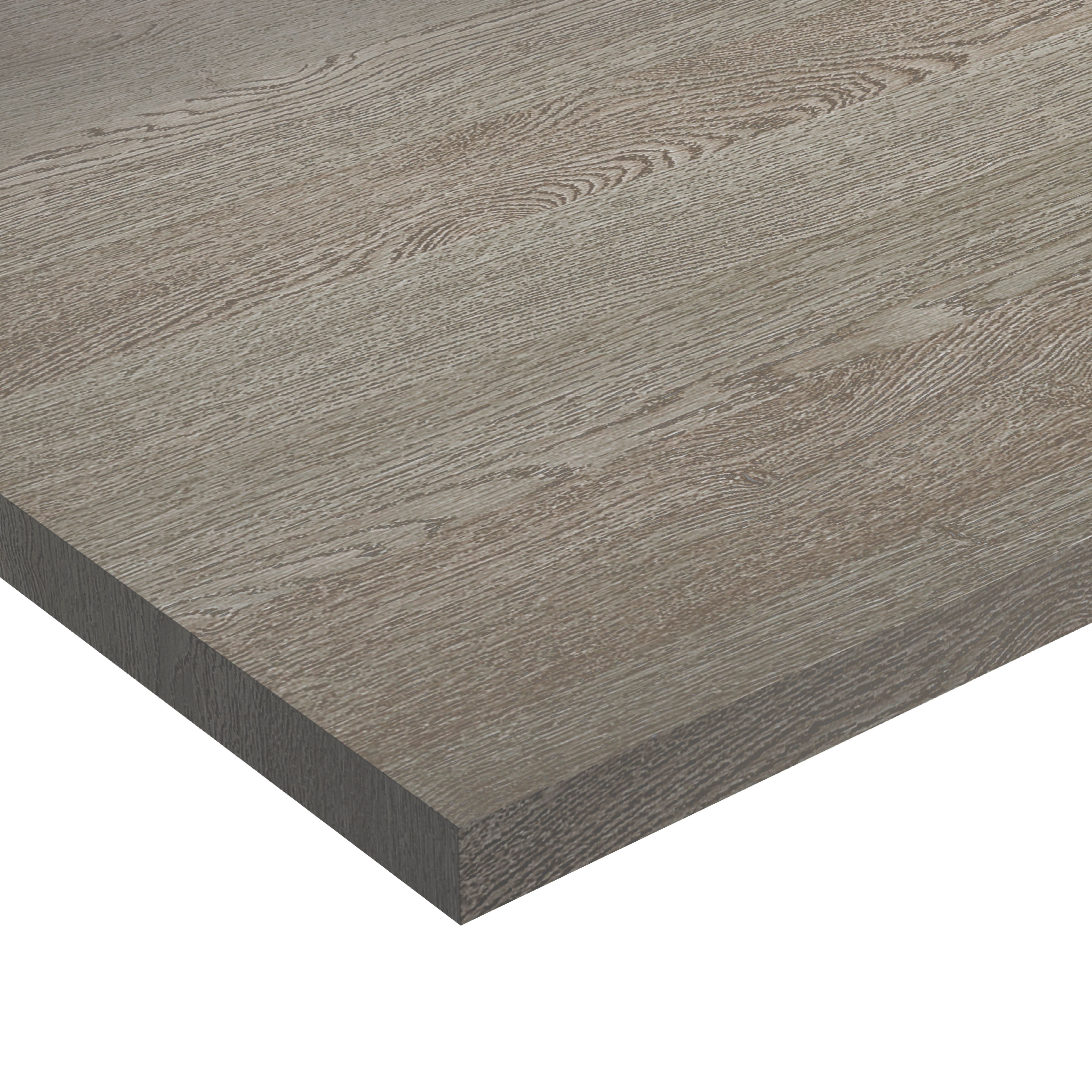 Wilsonart Silver oak Matt Grey Wood effect Laminate Square edge Kitchen Breakfast bar, (L)3000mm (W)900mm (T)38mm