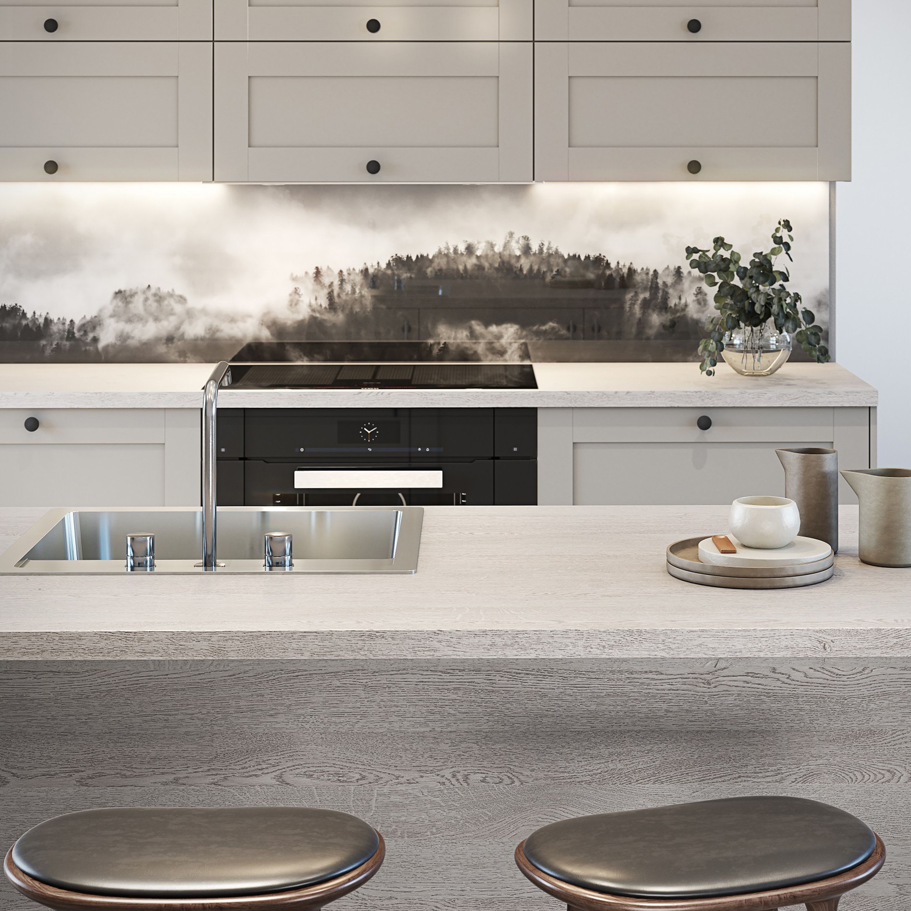 Wilsonart Silver oak Matt Grey Wood effect Laminate Square edge Kitchen Breakfast bar, (L)3000mm (W)900mm (T)38mm