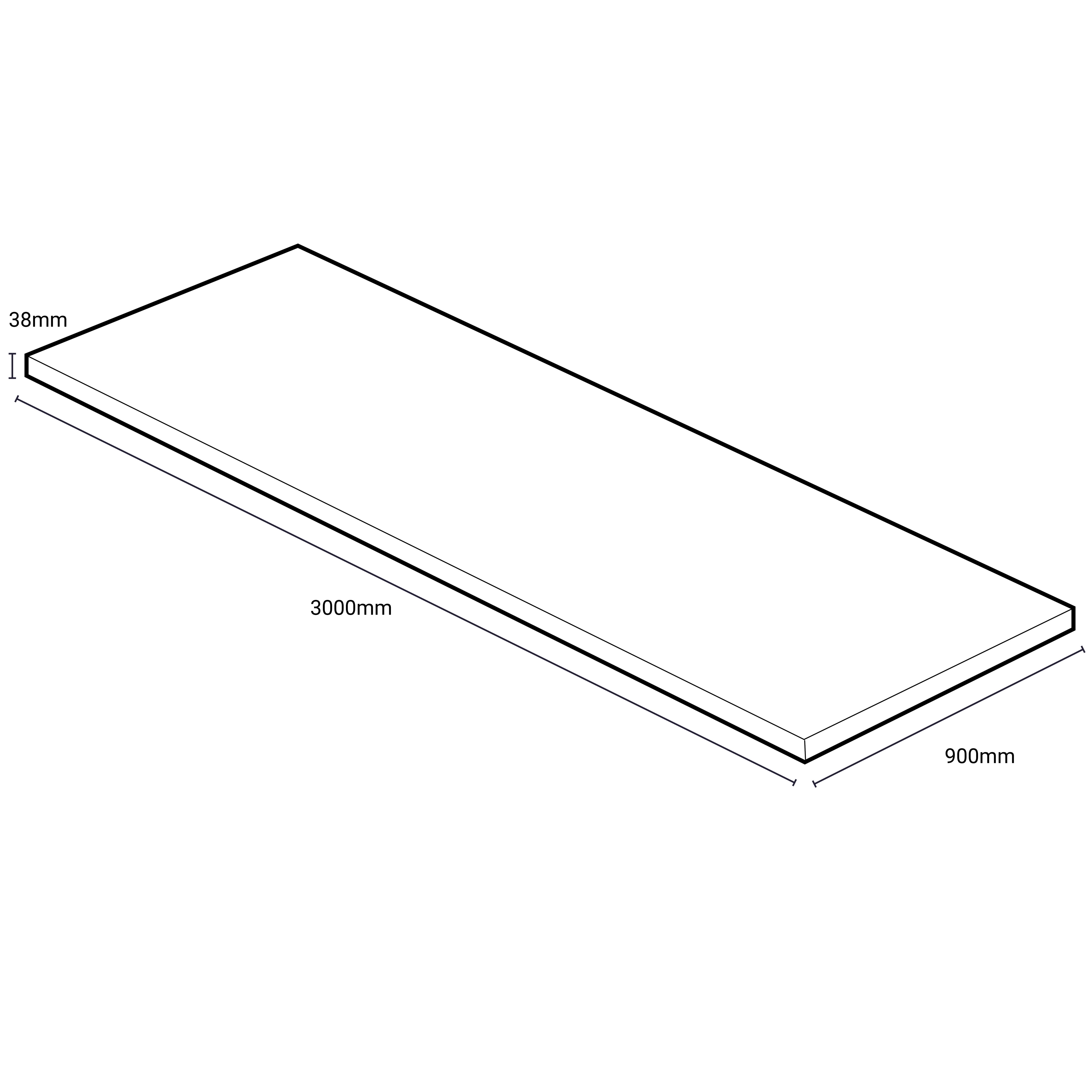 Wilsonart Woodstone blanc Matt White Concrete effect Laminate Square edge Kitchen Breakfast bar, (L)3000mm (W)900mm (T)38mm