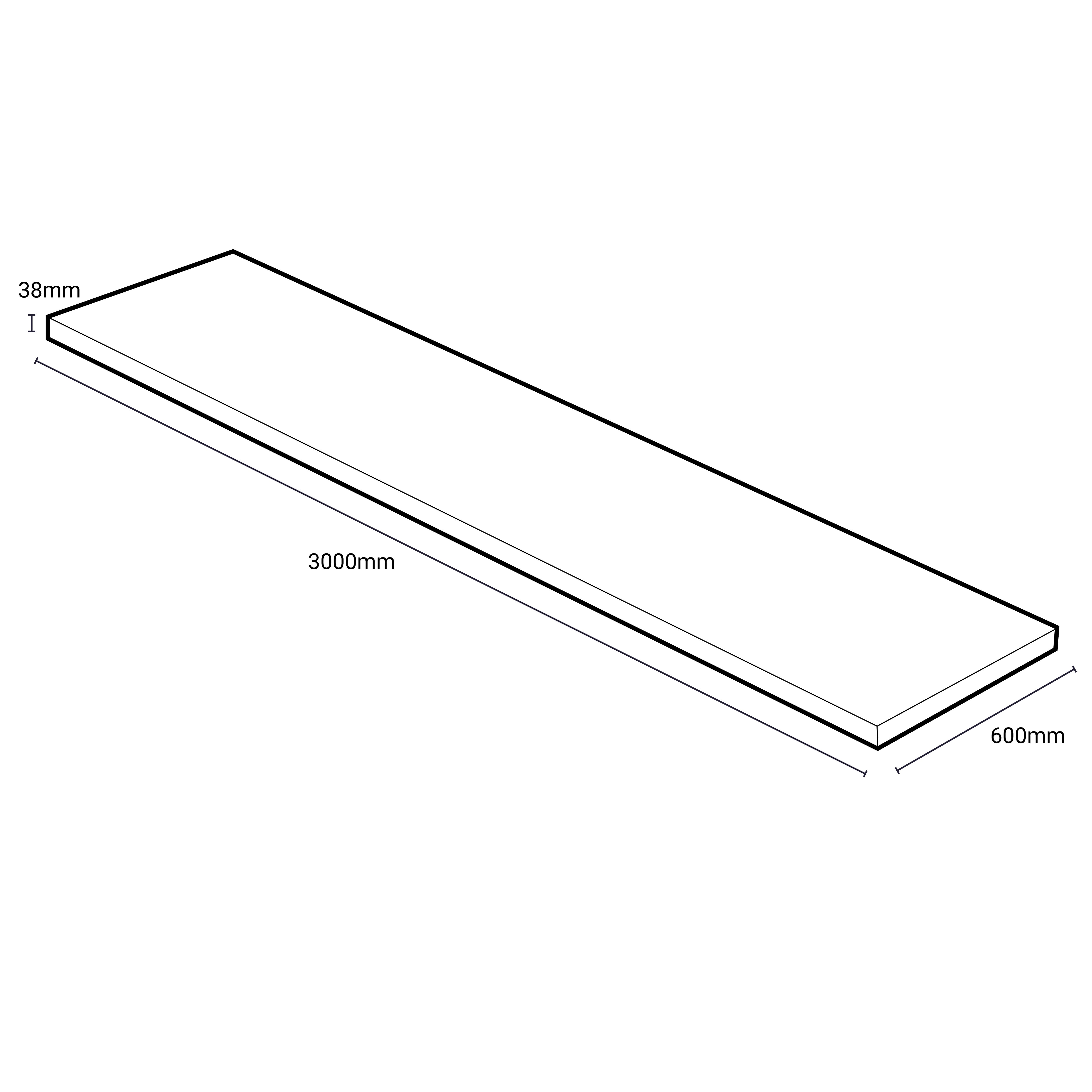 Wilsonart Woodstone blanc Matt White Concrete effect Laminate Square edge Kitchen Worktop, (L)3000mm (W)600mm (T)38mm