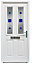 Windsor 2 panel Leaded Obscure Glazed White External Door, (H)2085mm (W)920mm