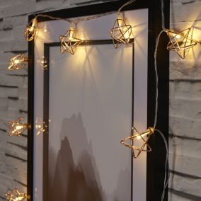 Wire star Battery-powered Warm white 10 LED Indoor String lights