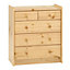 Wizard Natural Pine 5 Drawer Chest (H)720mm (W)640mm (D)380mm