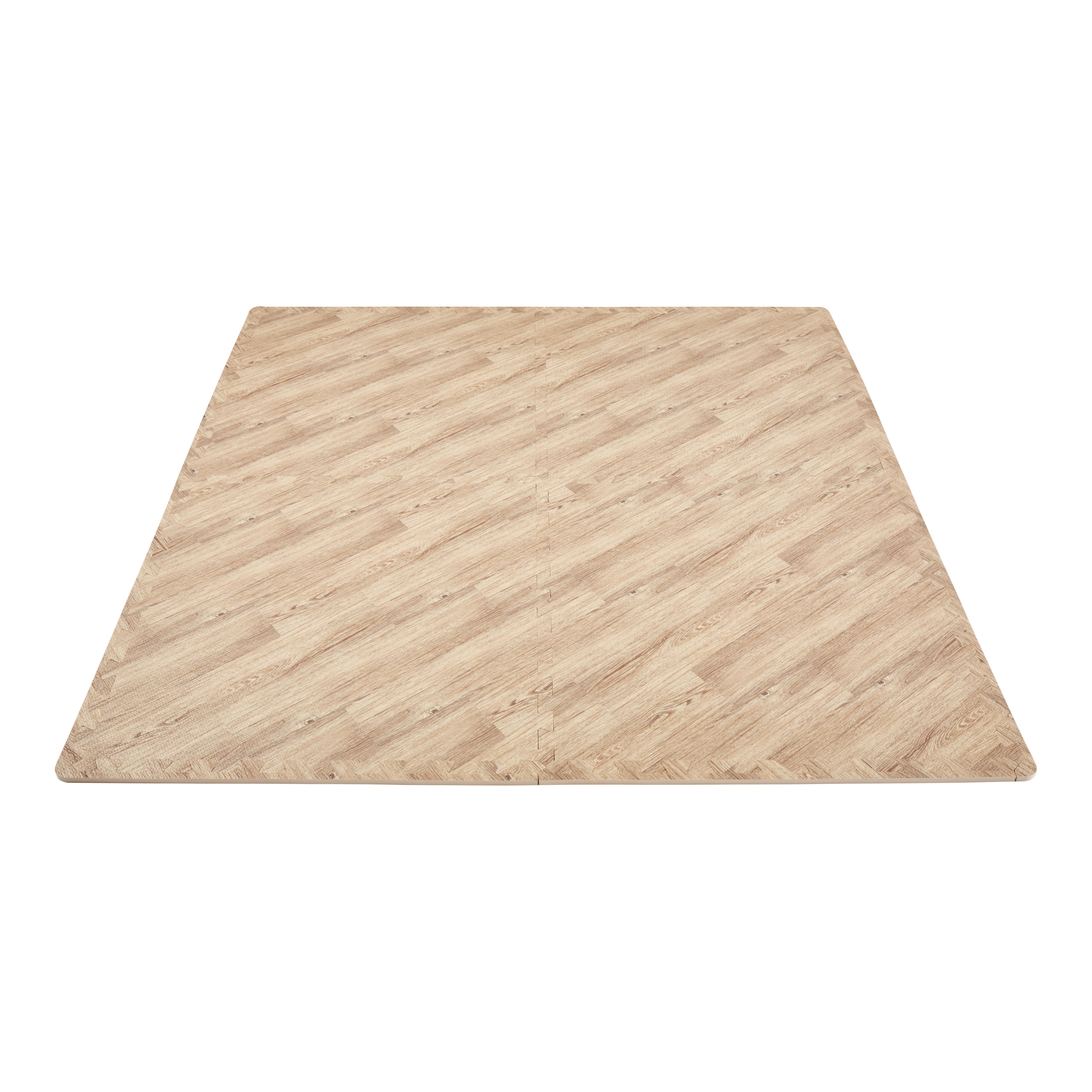 Wooden Medium Interlocking Mat, (L)62cm x (W)62cm, Pack of 4