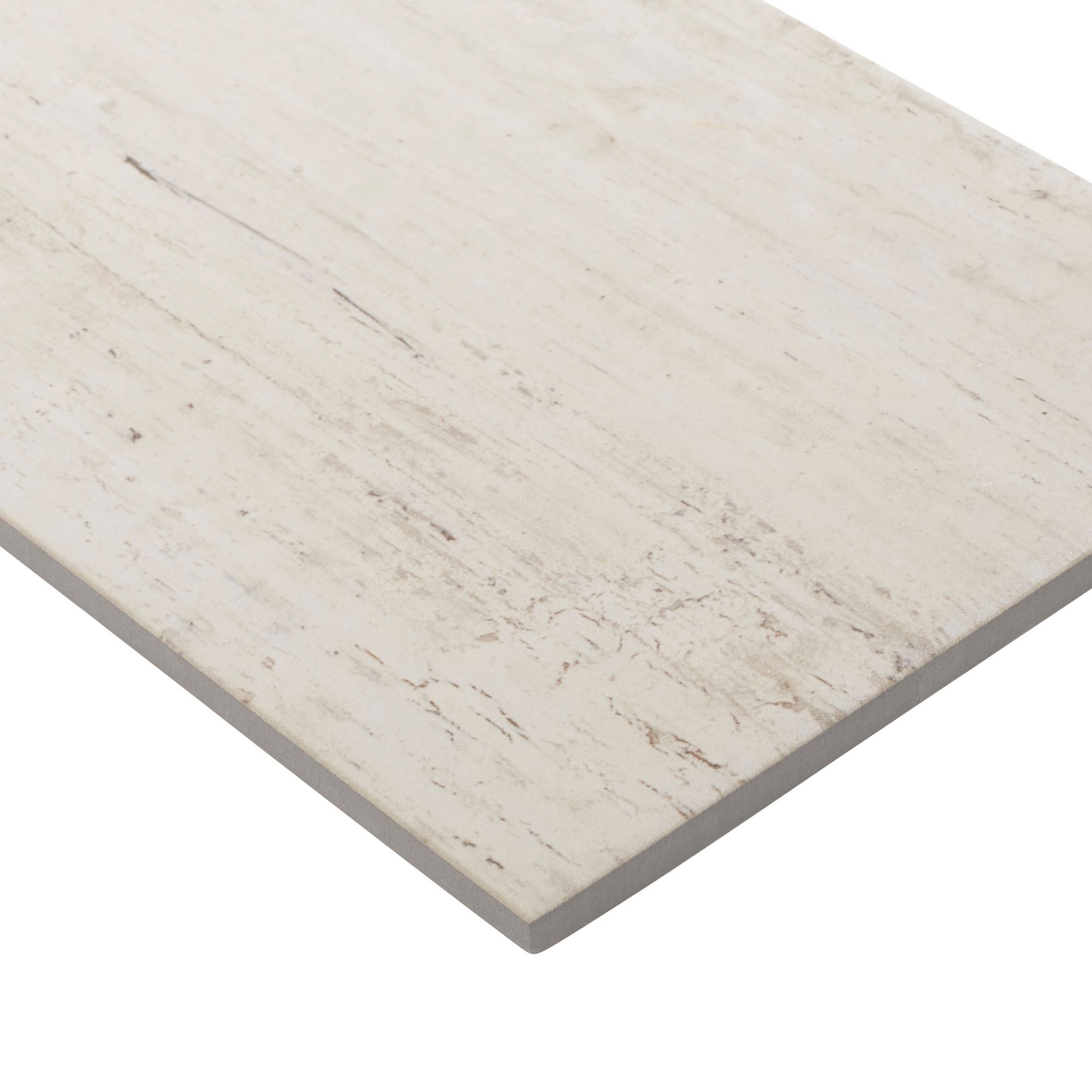 Worn wood Grey Matt Wood effect Porcelain Wall & floor Tile, Pack of 11, (L)600mm (W)150mm