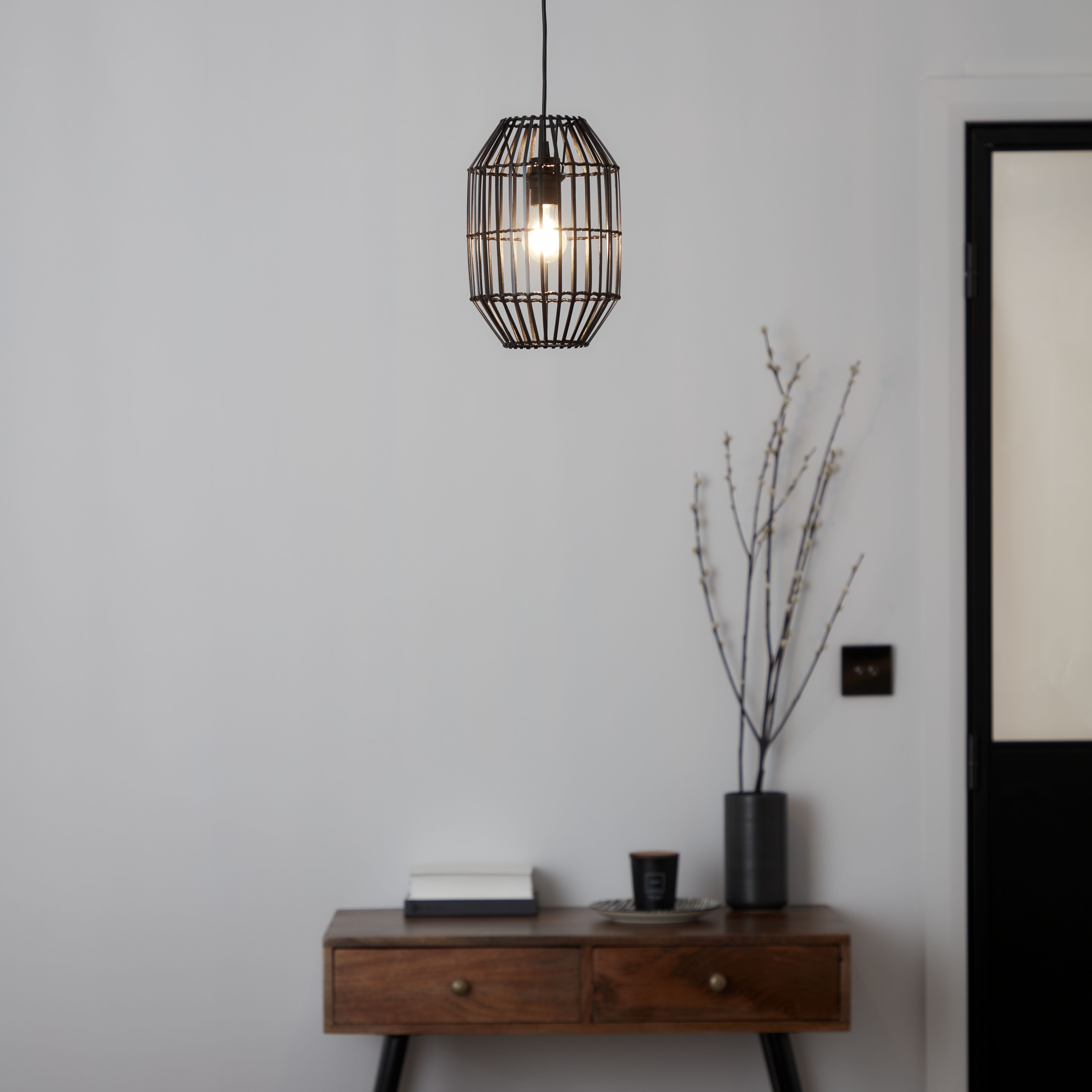 Wutai Black Pendant ceiling light, (Dia)200mm