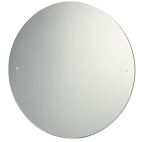 x2 Pre-drilled holes Clear Round Frameless Mirror (H)40cm (W)40cm