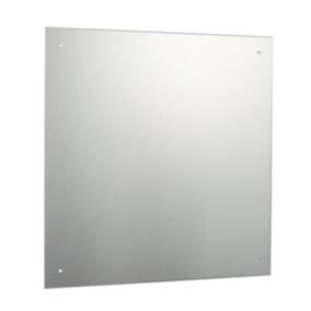 x4 Pre-drilled holes Clear Square Frameless Mirror (H)60cm (W)60cm