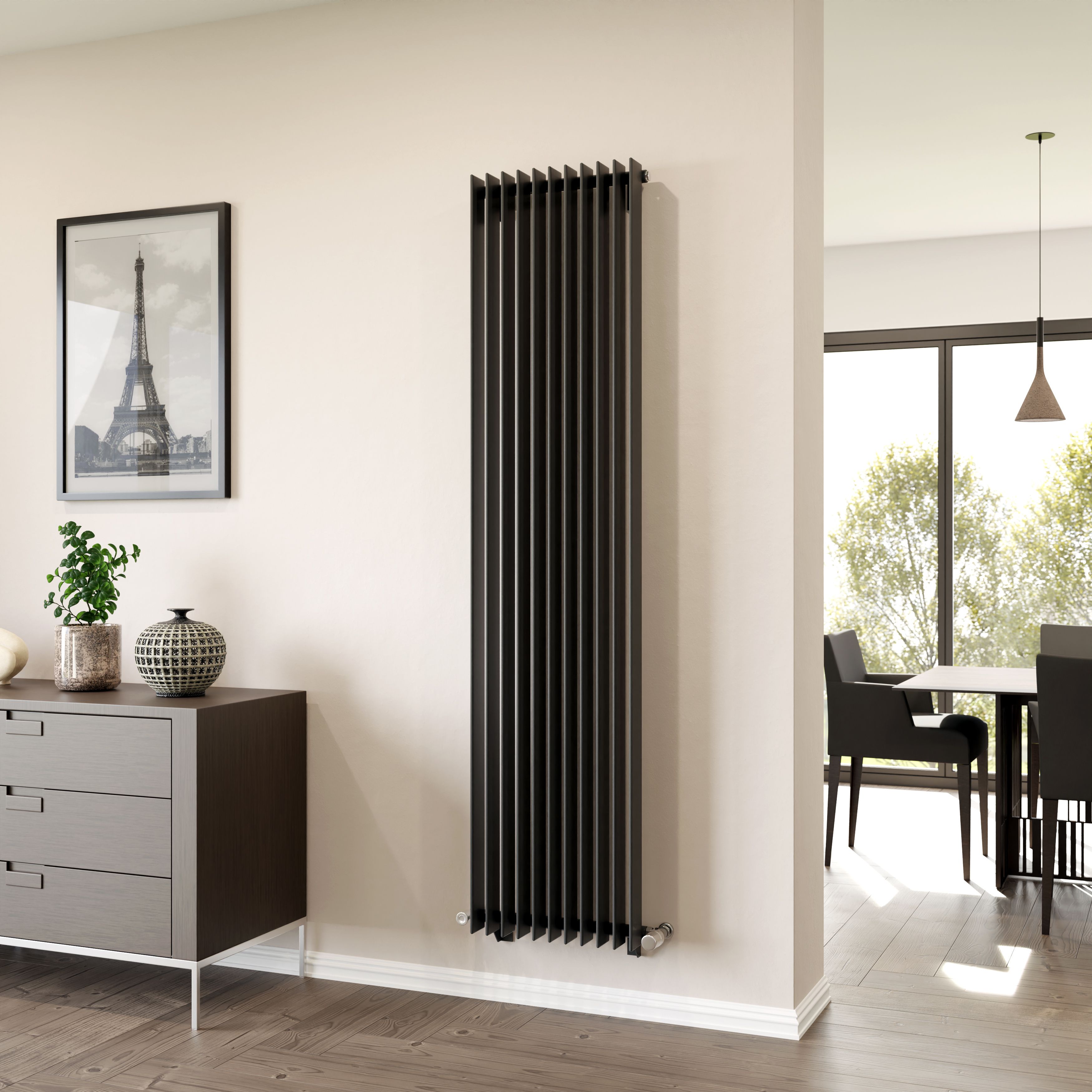 Ximax Atlantic Matt anthracite Vertical Designer Radiator, (W)420mm x (H)1800mm