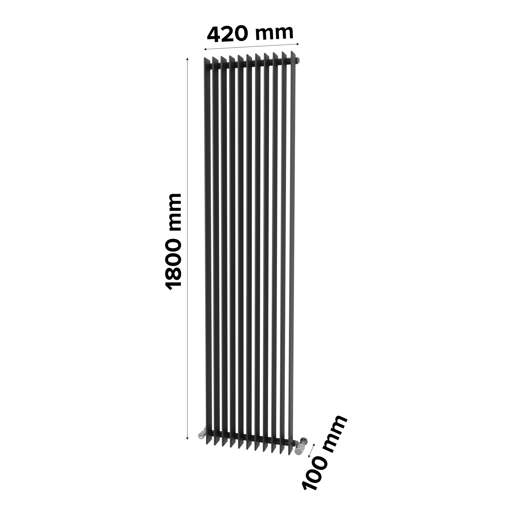 Ximax Atlantic Matt anthracite Vertical Designer Radiator, (W)420mm x (H)1800mm