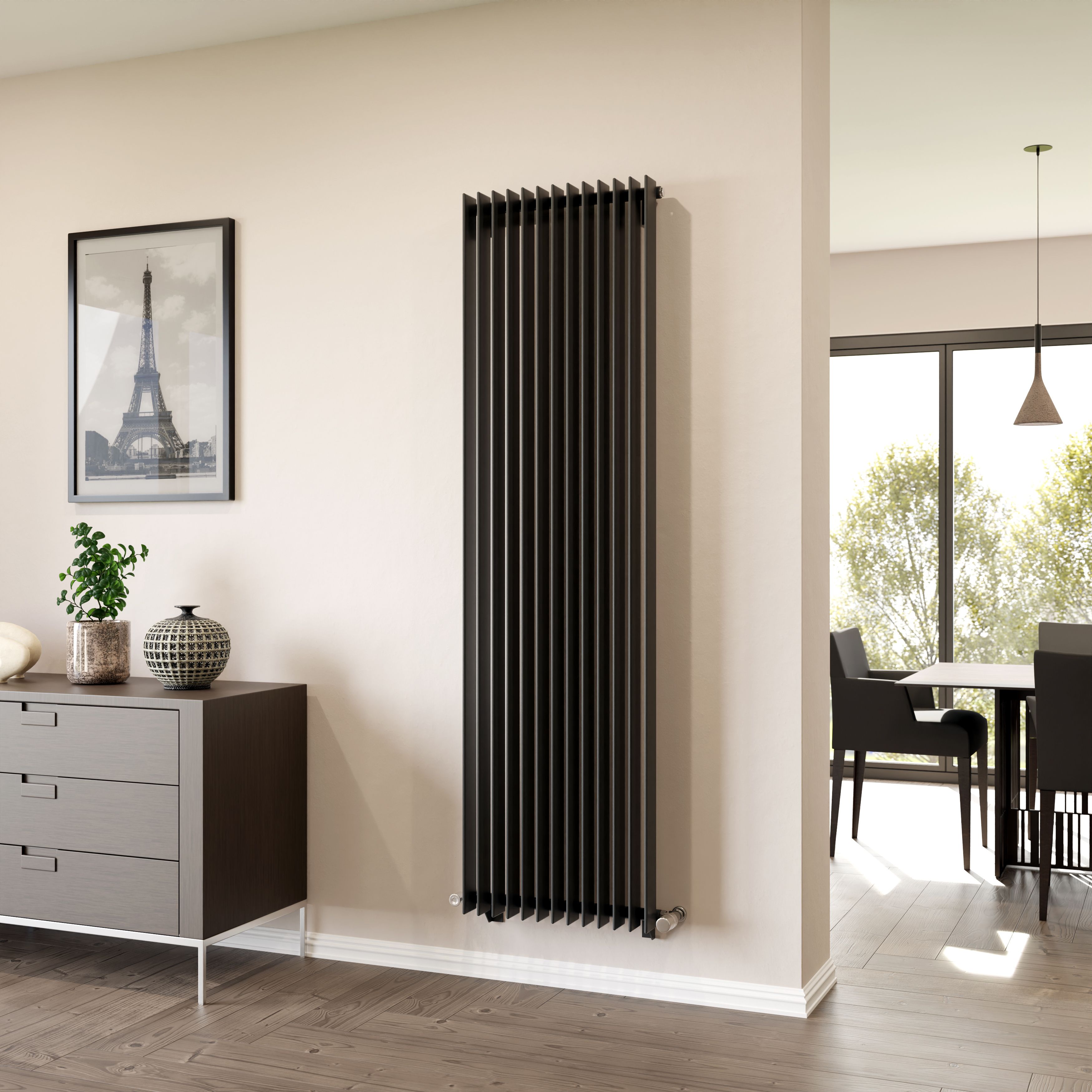 Ximax Atlantic Matt anthracite Vertical Designer Radiator, (W)500mm x (H)1800mm