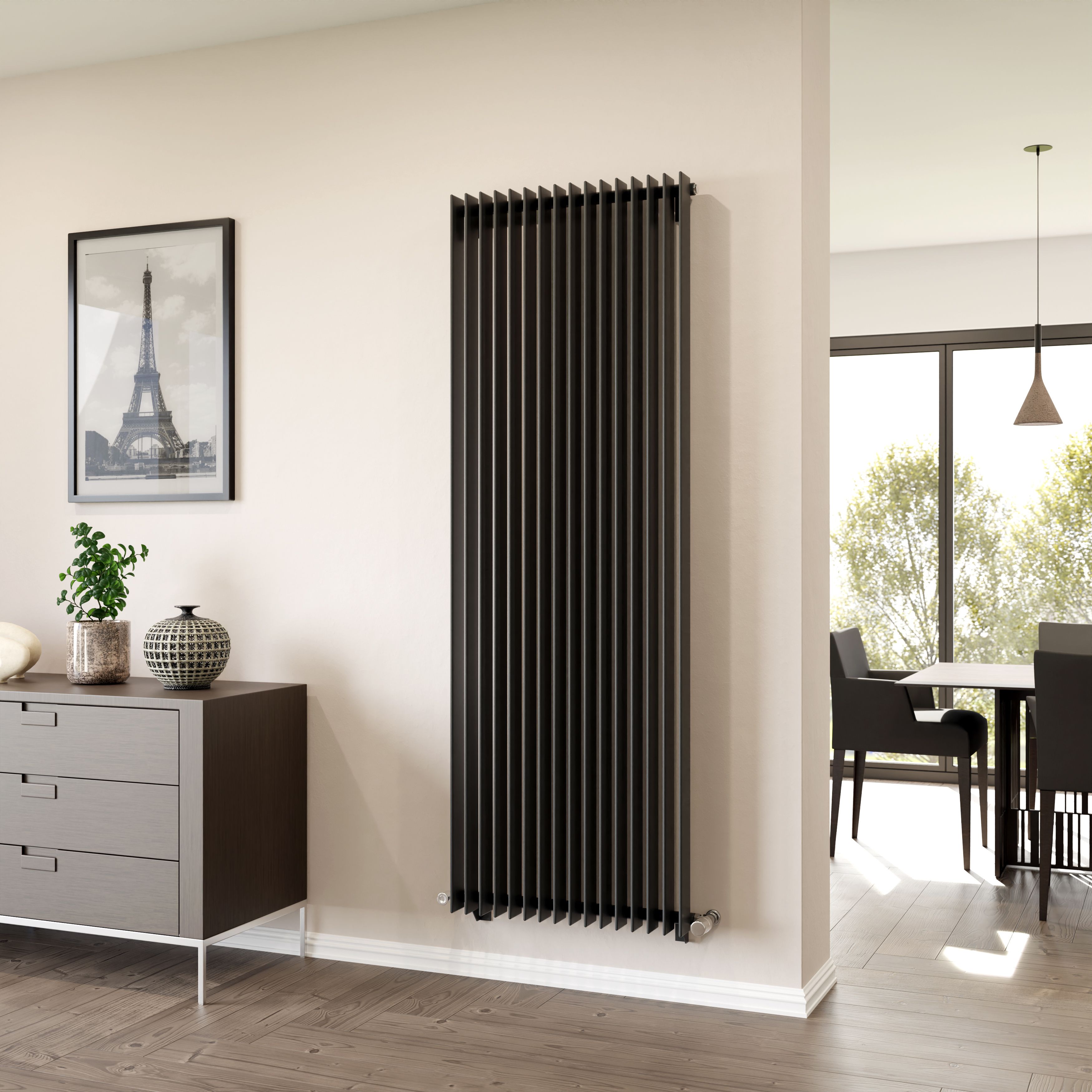 Ximax Atlantic Matt anthracite Vertical Designer Radiator, (W)620mm x (H)1800mm