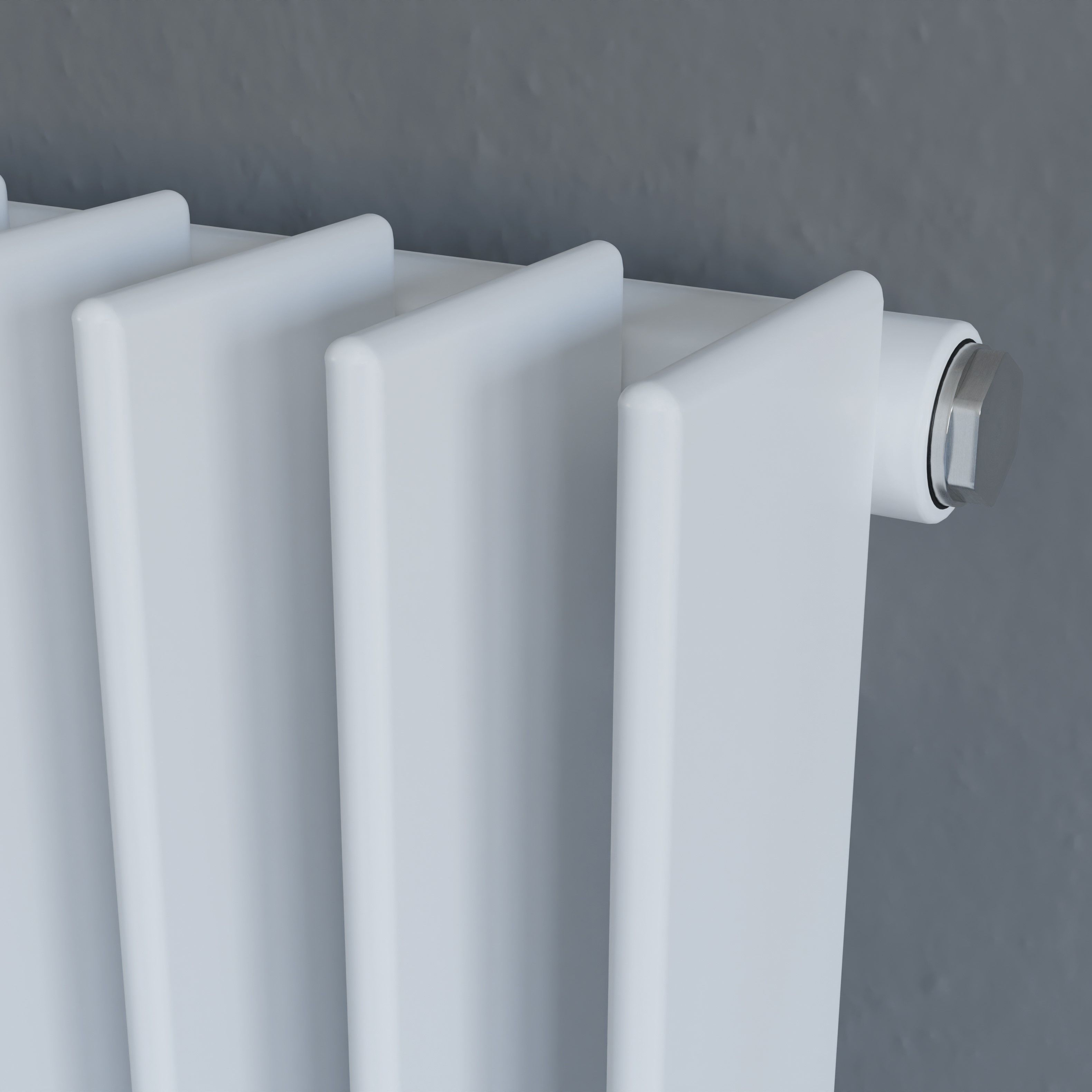 Ximax Atlantic Satin white Vertical Designer Radiator, (W)620mm x (H)1800mm