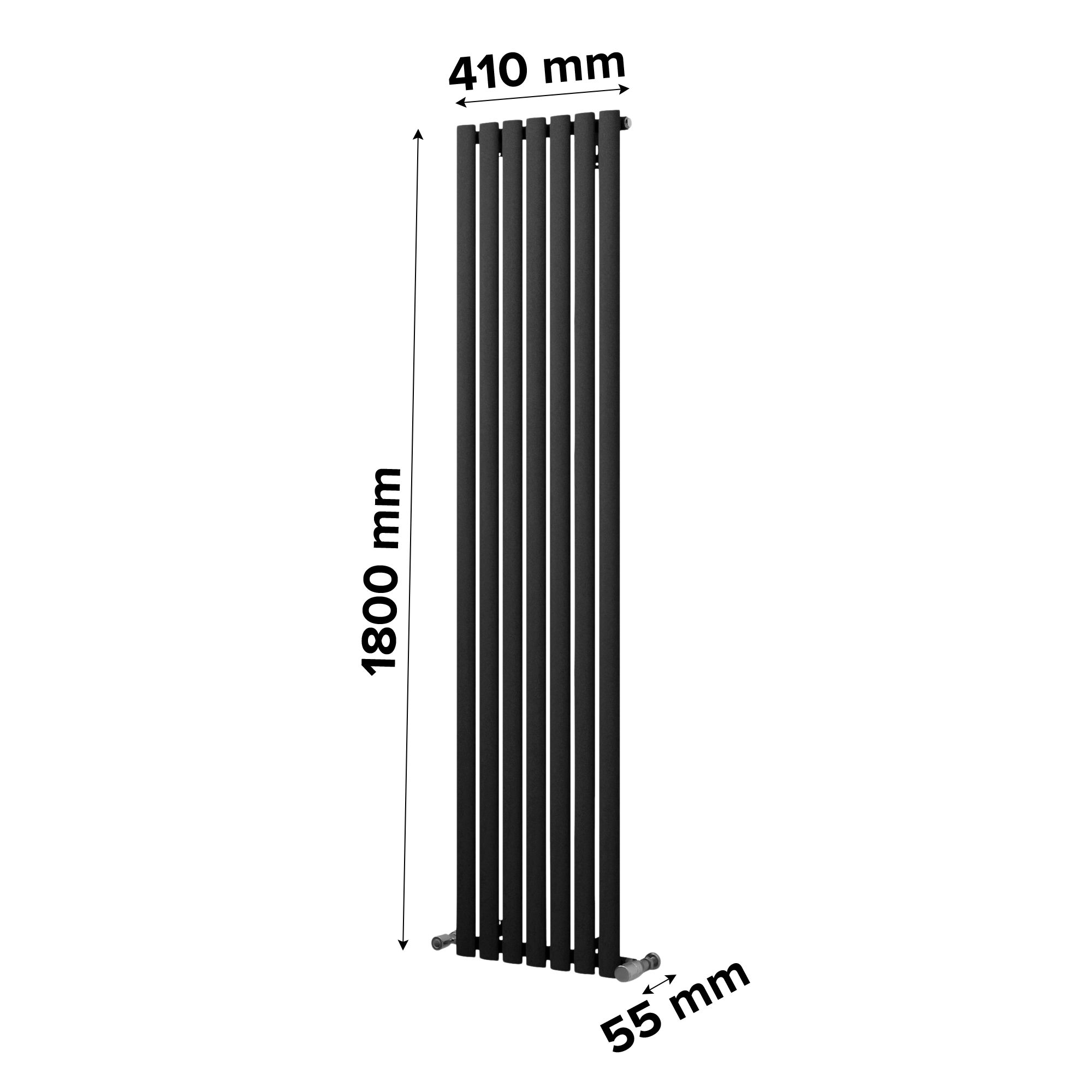 Ximax Champion Anthracite Vertical Designer Radiator, (W)410mm x (H)1800mm