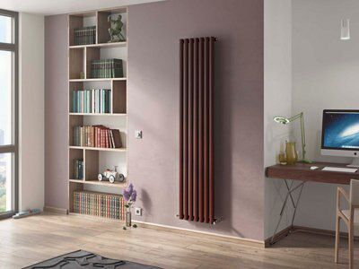 Ximax Champion Black copper Vertical Designer Radiator, (W)526mm x (H)1800mm