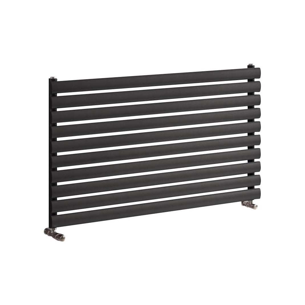 Ximax Champion Black silver Horizontal Designer Radiator, (W)1200mm x (H)584mm
