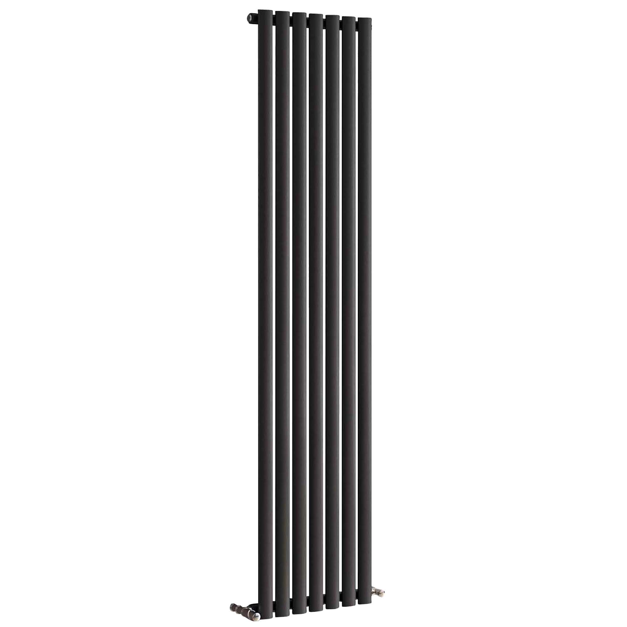 Ximax Champion Black silver Vertical Designer Radiator, (W)526mm x (H)1800mm