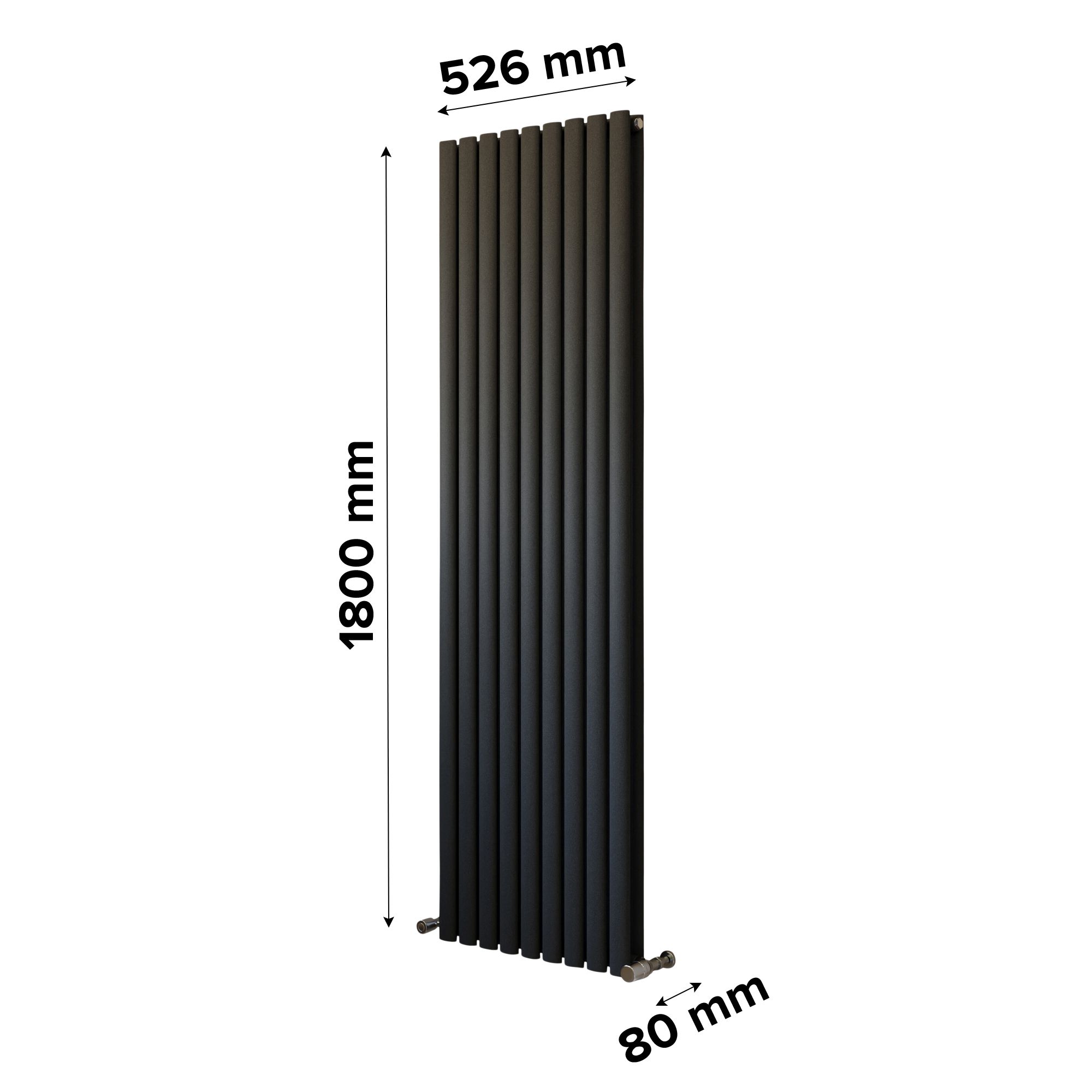 Ximax Champion Duplex Anthracite Vertical Designer Radiator, (W)526mm x (H)1800mm
