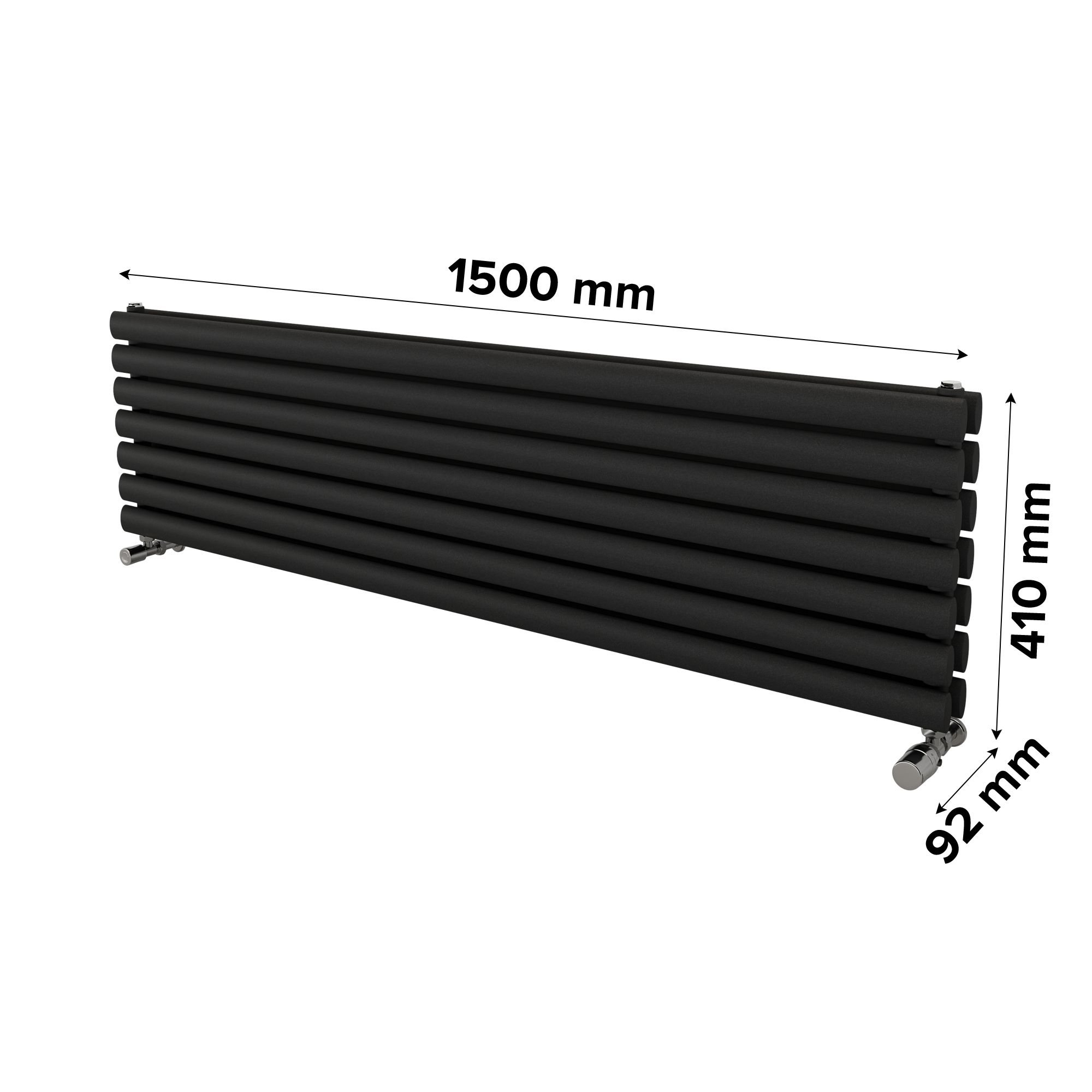 Ximax Champion Duplex Matt anthracite Horizontal Designer Radiator, (W)1500mm x (H)410mm