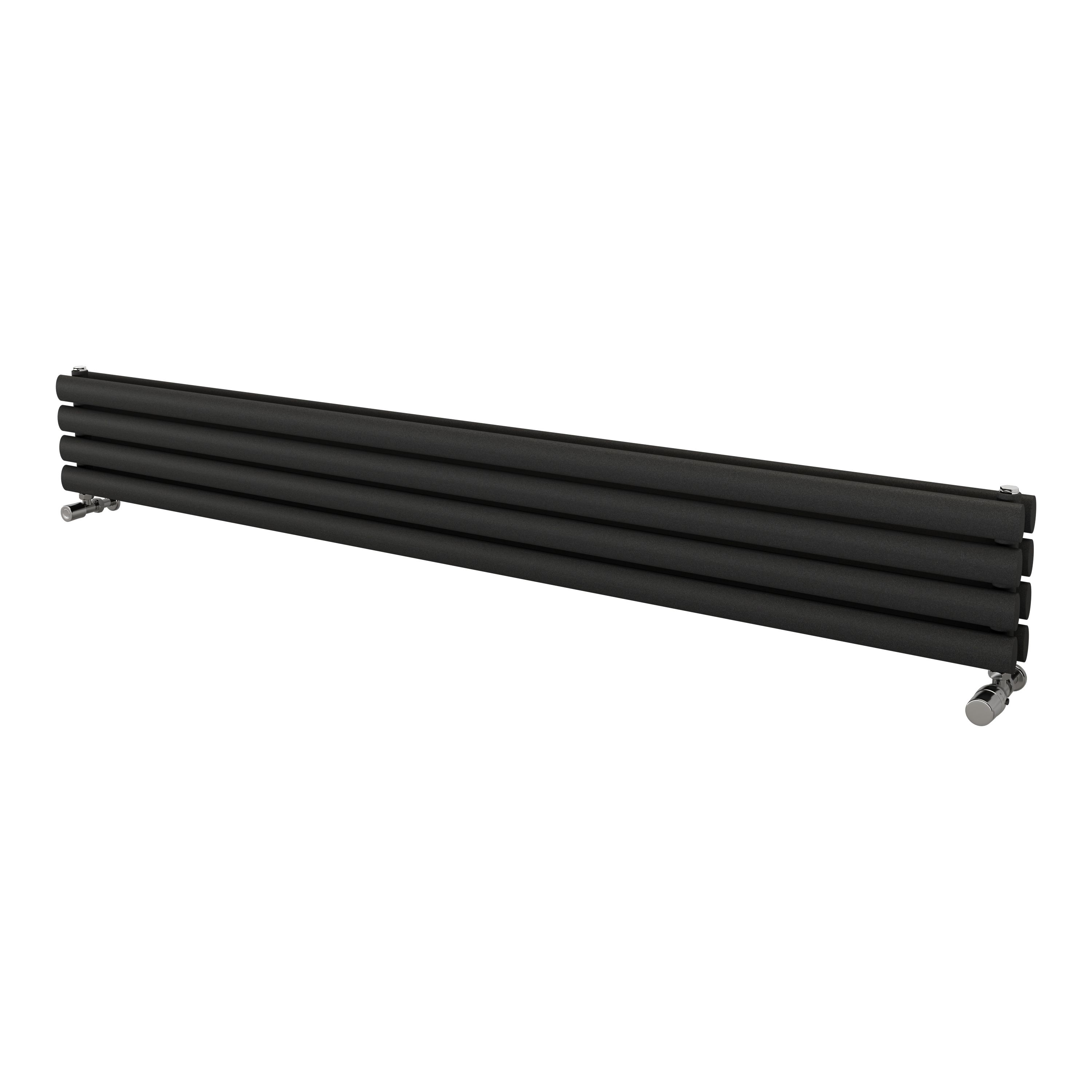 Ximax Champion Duplex Matt anthracite Horizontal Designer Radiator, (W)1800mm x (H)236mm