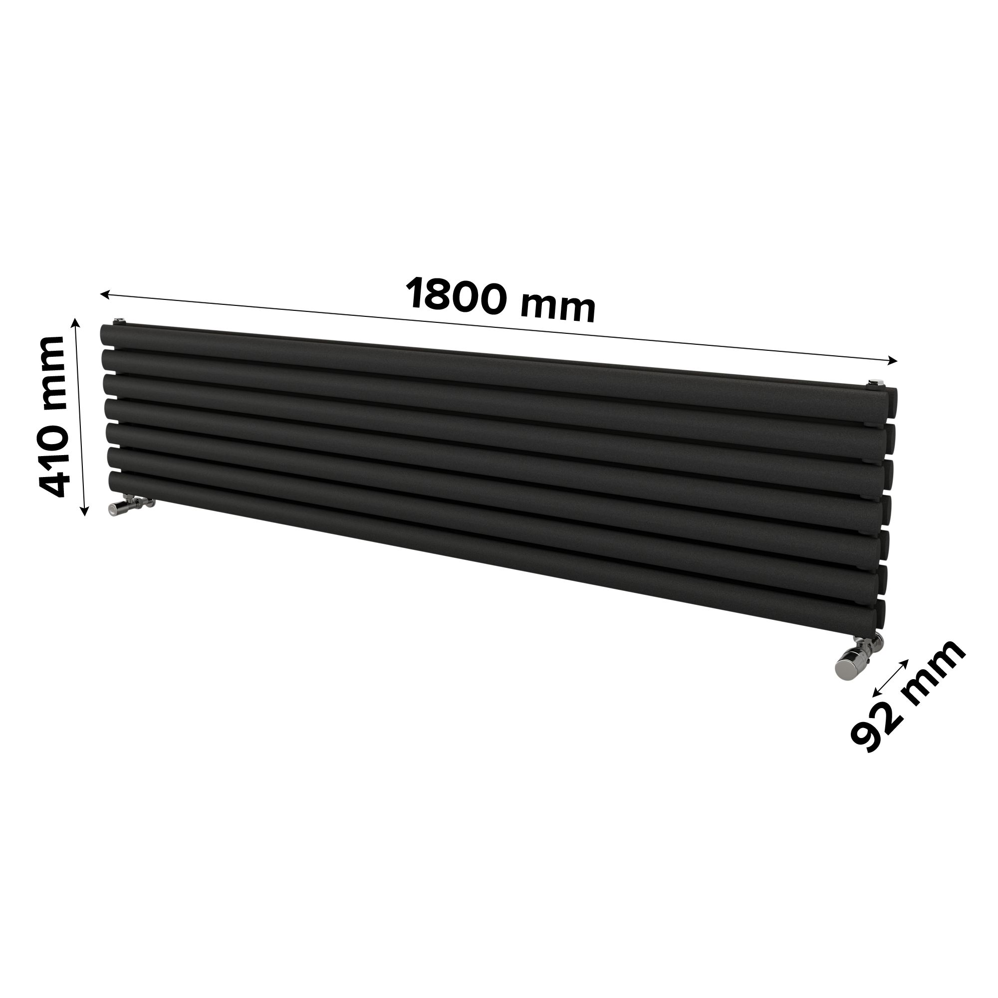 Ximax Champion Duplex Matt anthracite Horizontal Designer Radiator, (W)1800mm x (H)410mm