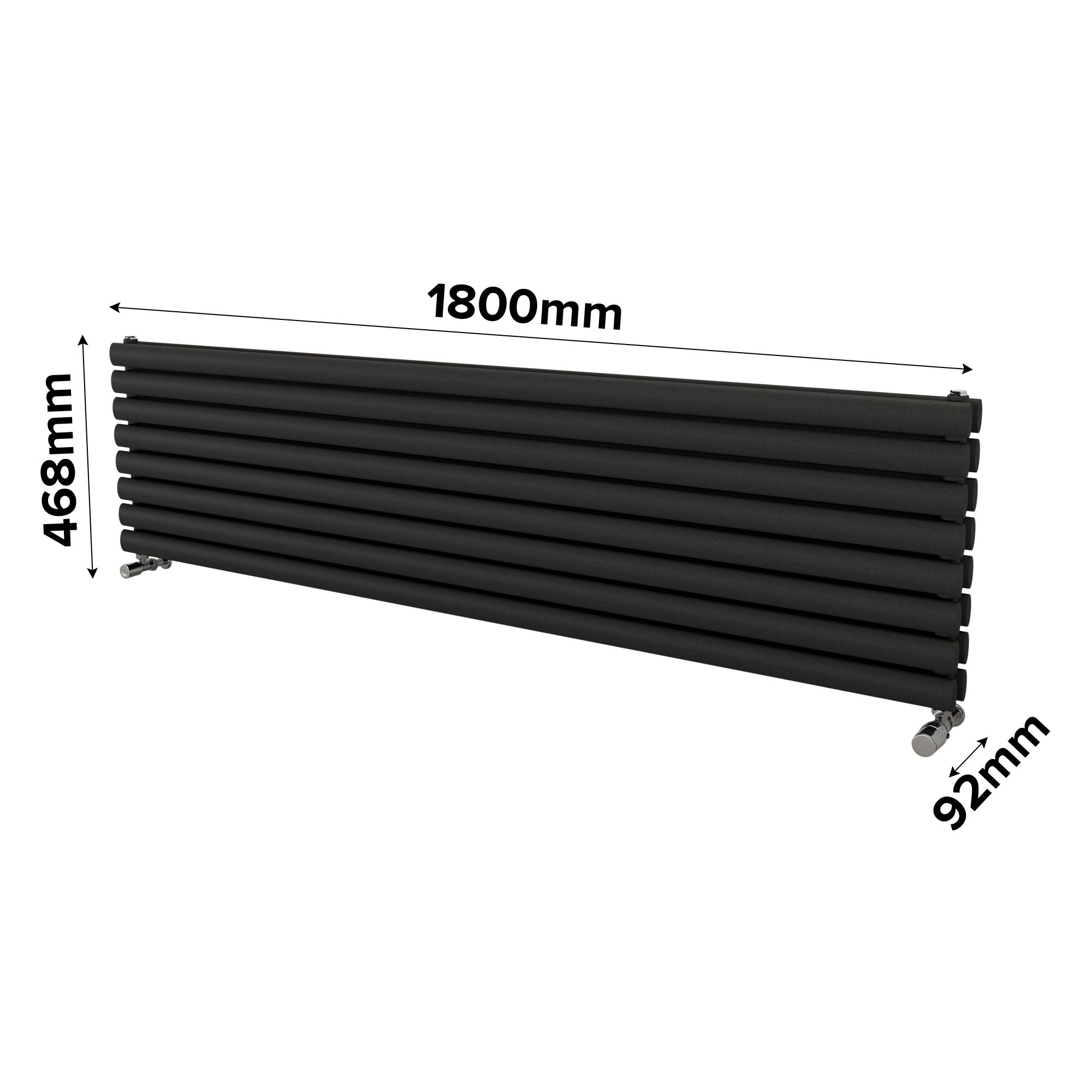 Ximax Champion Duplex Matt anthracite Horizontal Designer Radiator, (W)1800mm x (H)468mm