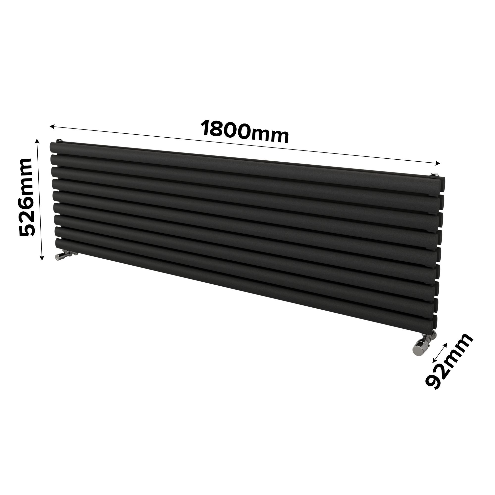 Ximax Champion Duplex Matt anthracite Horizontal Designer Radiator, (W)1800mm x (H)526mm