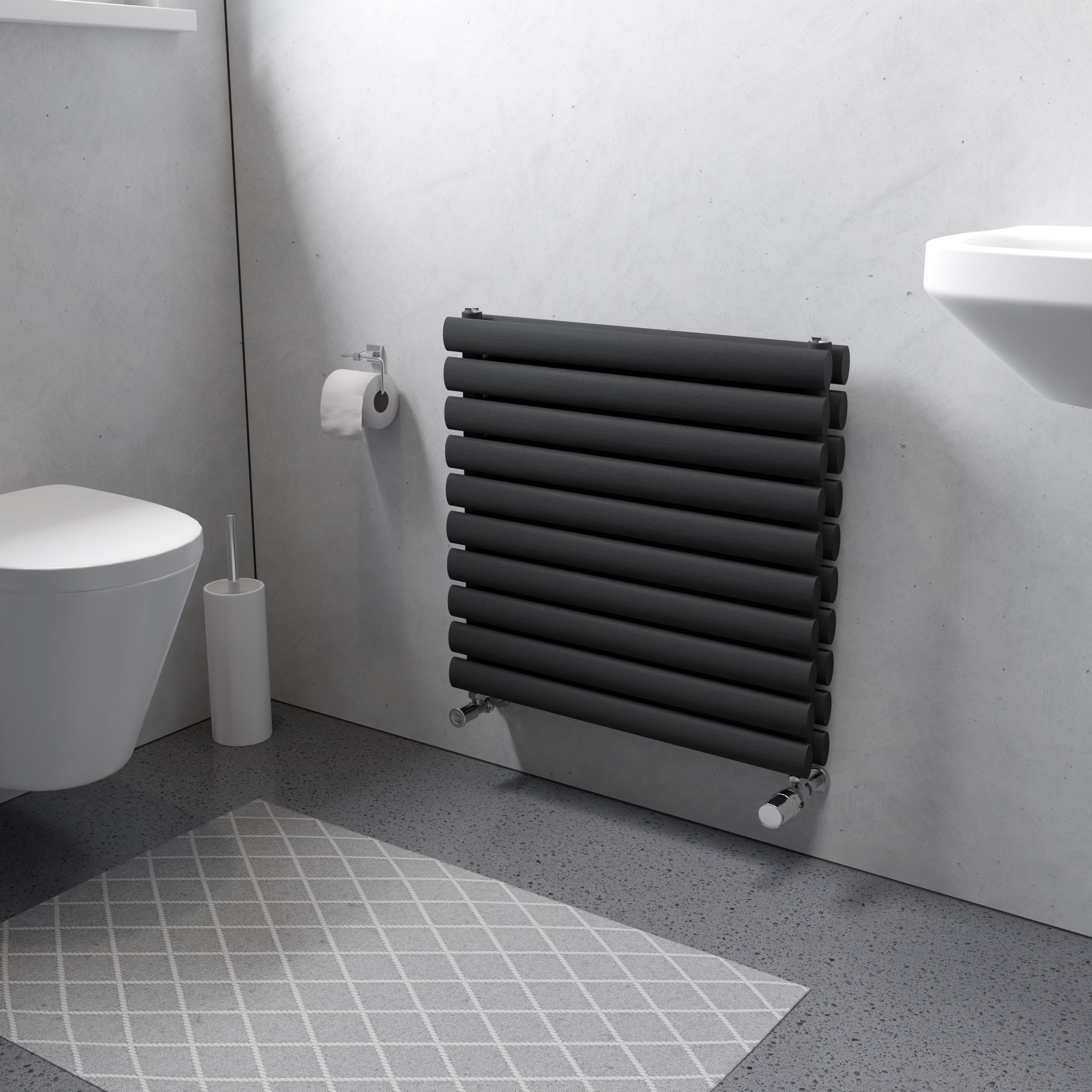 Ximax Champion Duplex Matt anthracite Horizontal Designer Radiator, (W)600mm x (H)584mm