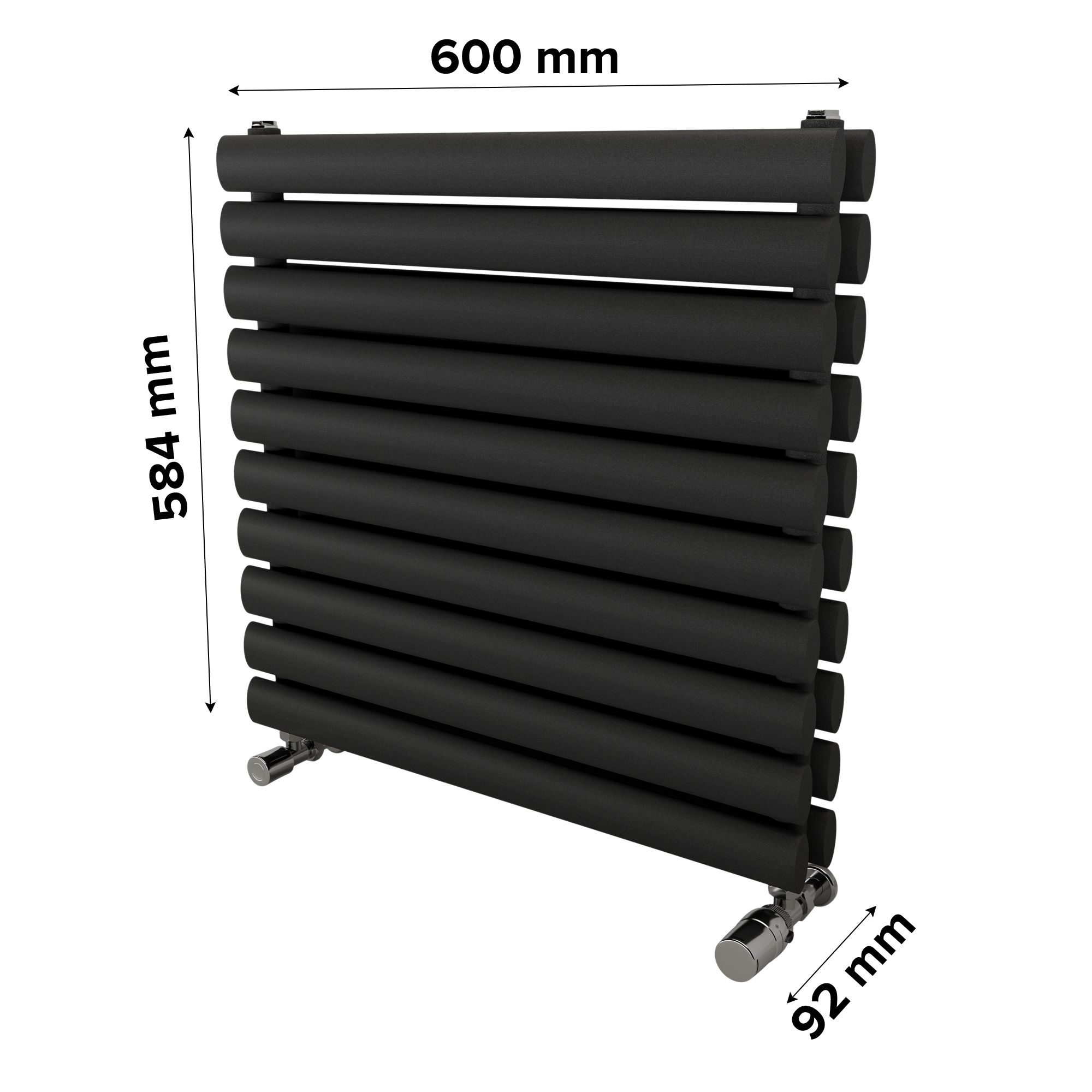 Ximax Champion Duplex Matt anthracite Horizontal Designer Radiator, (W)600mm x (H)584mm