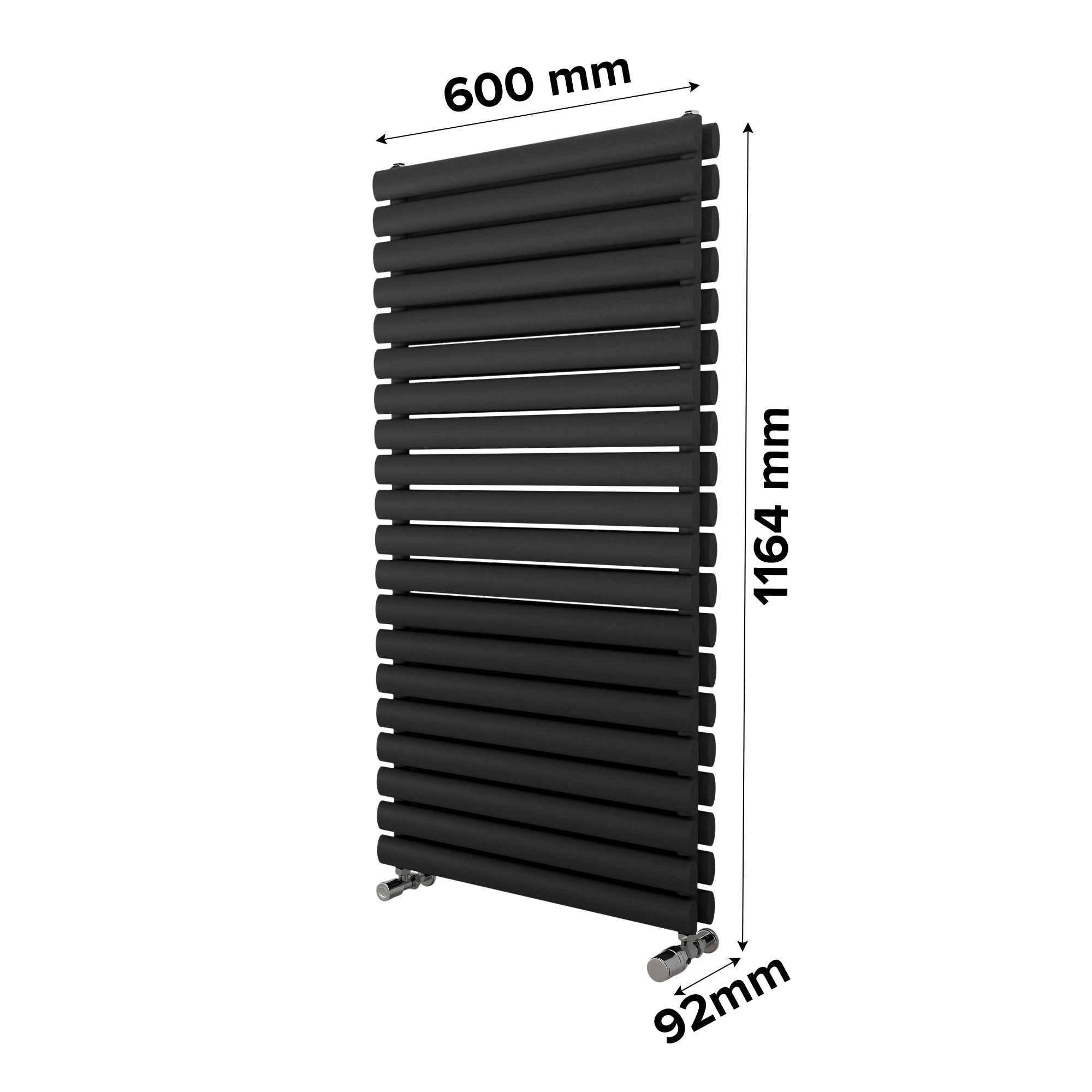 Ximax Champion Duplex Matt anthracite Vertical Designer Radiator, (W)600mm x (H)1164mm