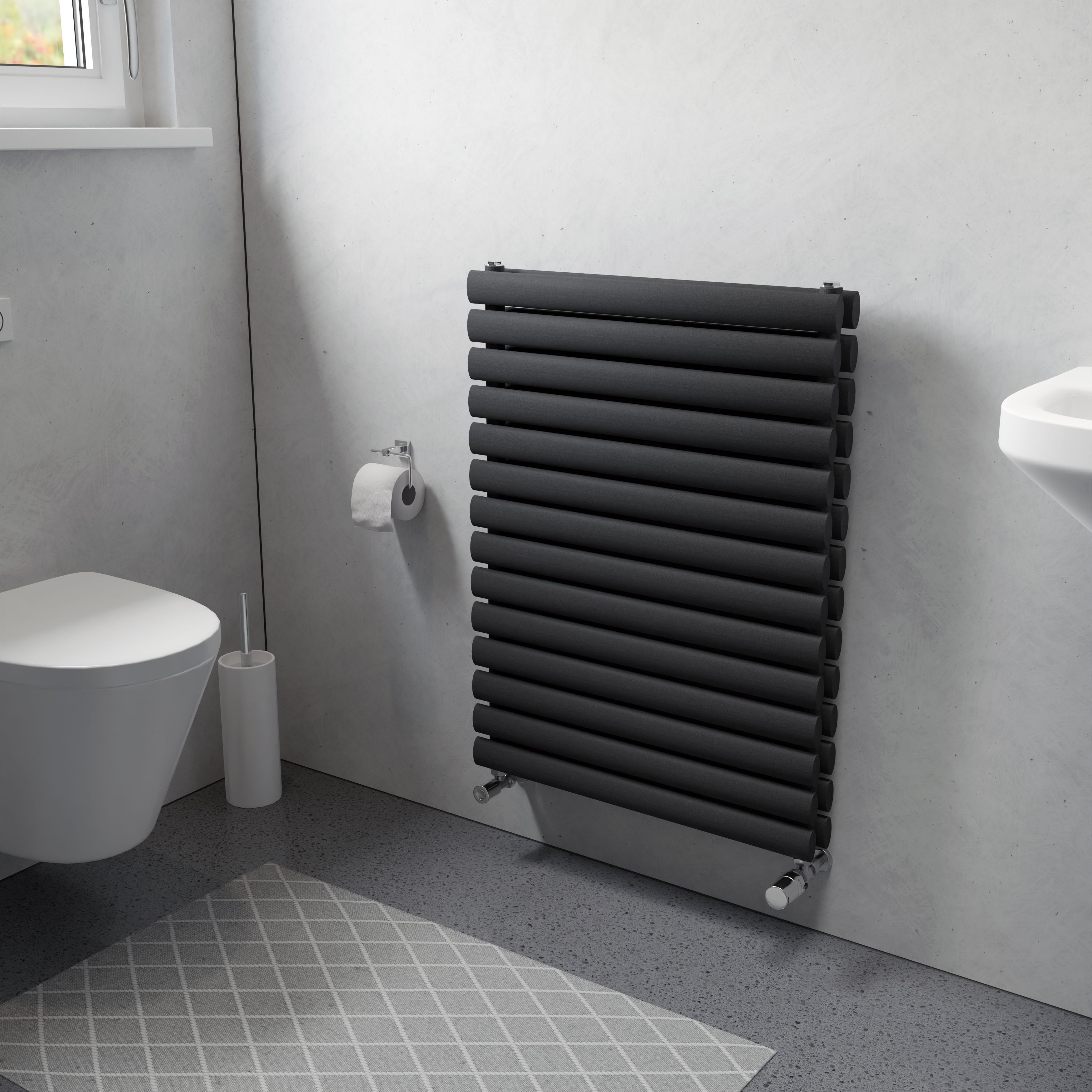 Ximax Champion Duplex Matt anthracite Vertical Designer Radiator, (W)600mm x (H)816mm