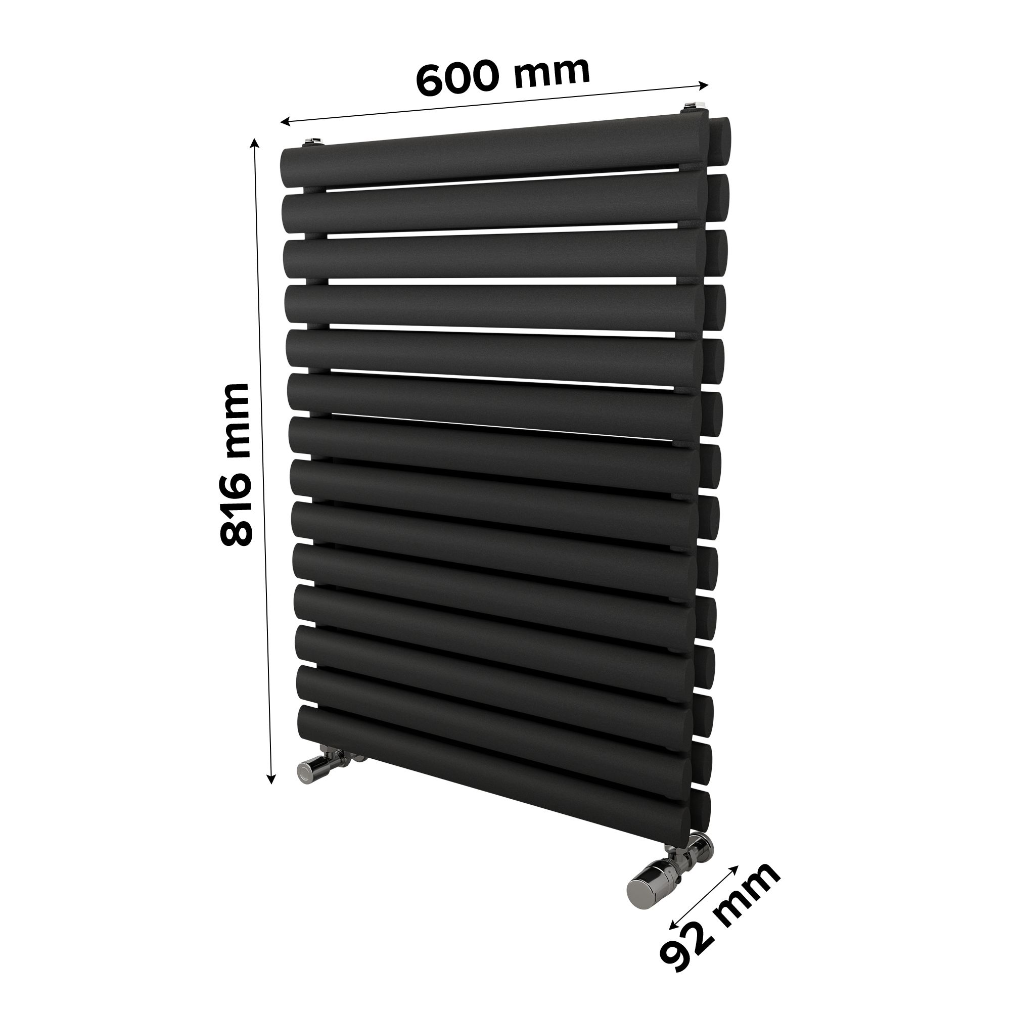 Ximax Champion Duplex Matt anthracite Vertical Designer Radiator, (W)600mm x (H)816mm