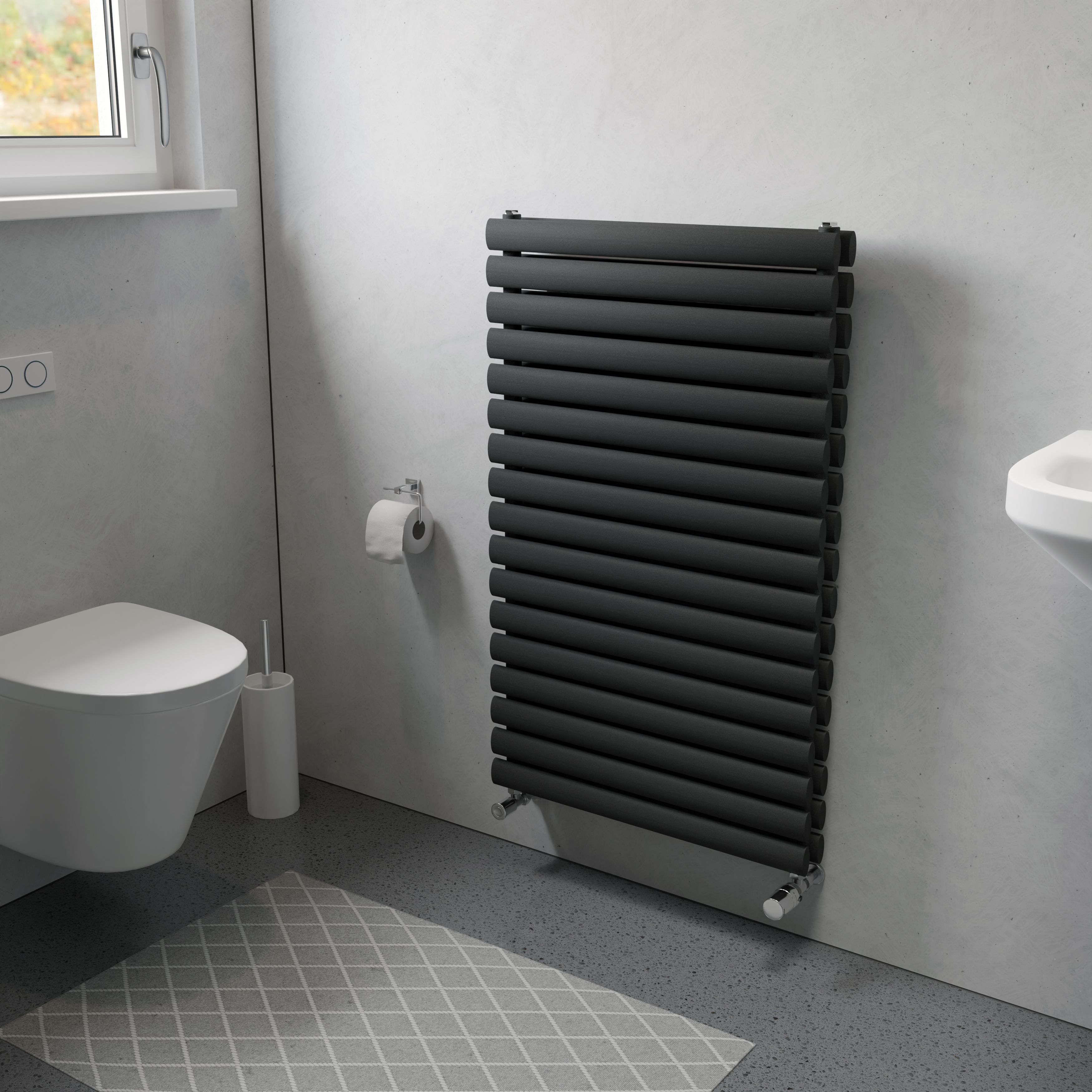 Ximax Champion Duplex Matt anthracite Vertical Designer Radiator, (W)600mm x (H)990mm