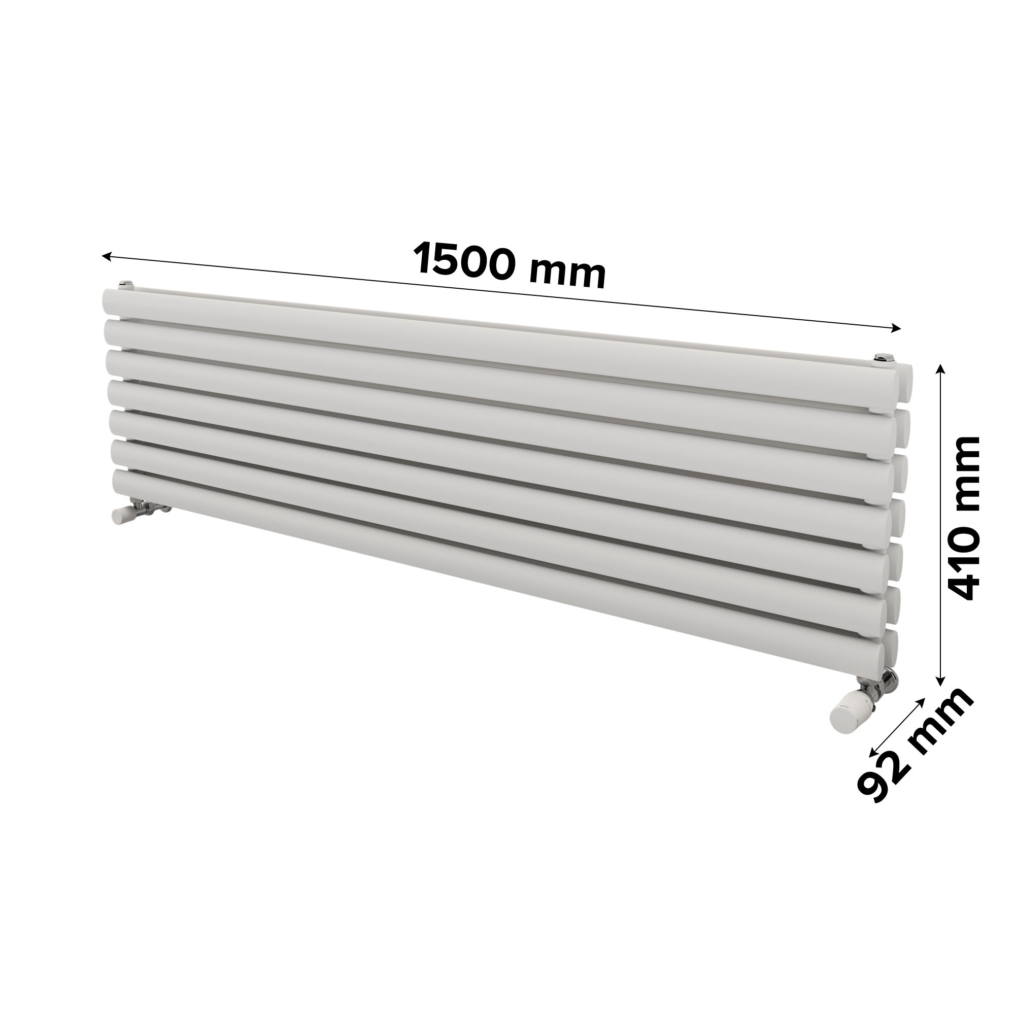 Ximax Champion Duplex Satin white Horizontal Designer Radiator, (W)1500mm x (H)410mm