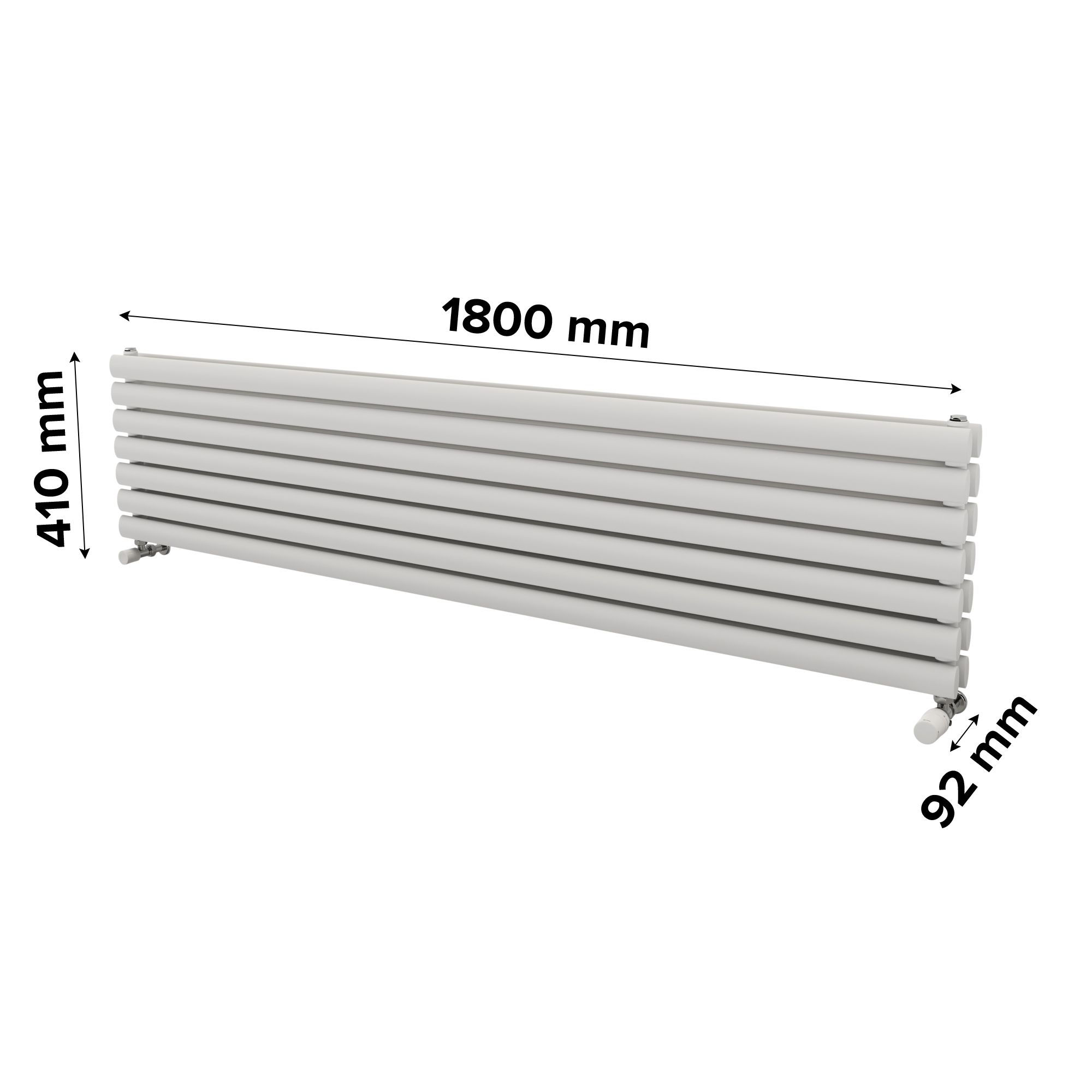 Ximax Champion Duplex Satin white Horizontal Designer Radiator, (W)1800mm x (H)410mm