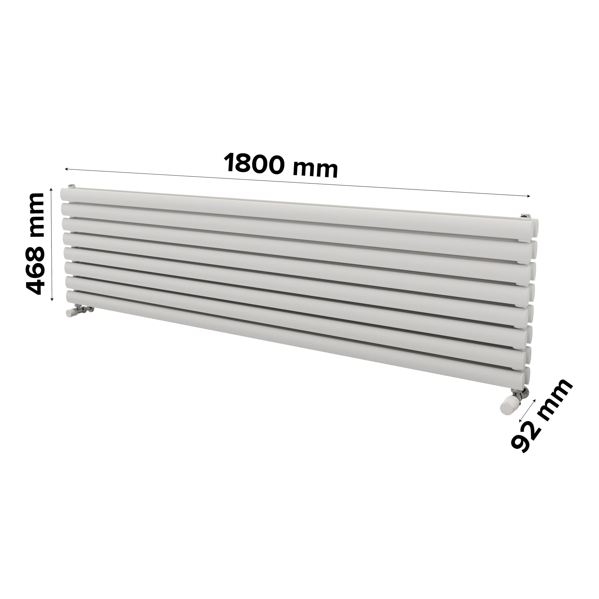 Ximax Champion Duplex Satin white Horizontal Designer Radiator, (W)1800mm x (H)468mm