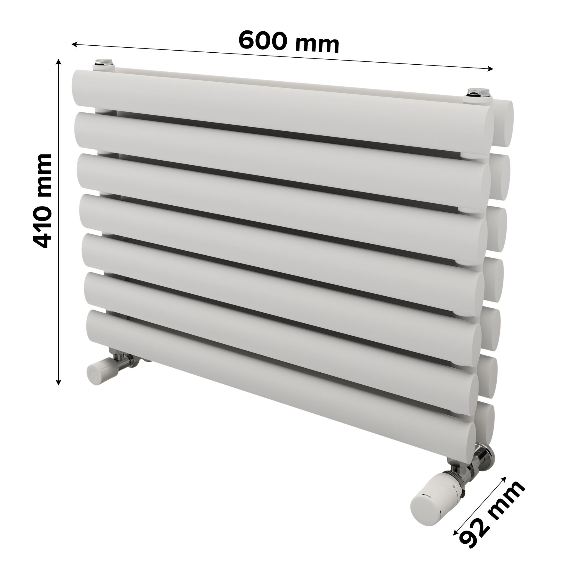 Ximax Champion Duplex Satin white Horizontal Designer Radiator, (W)600mm x (H)410mm